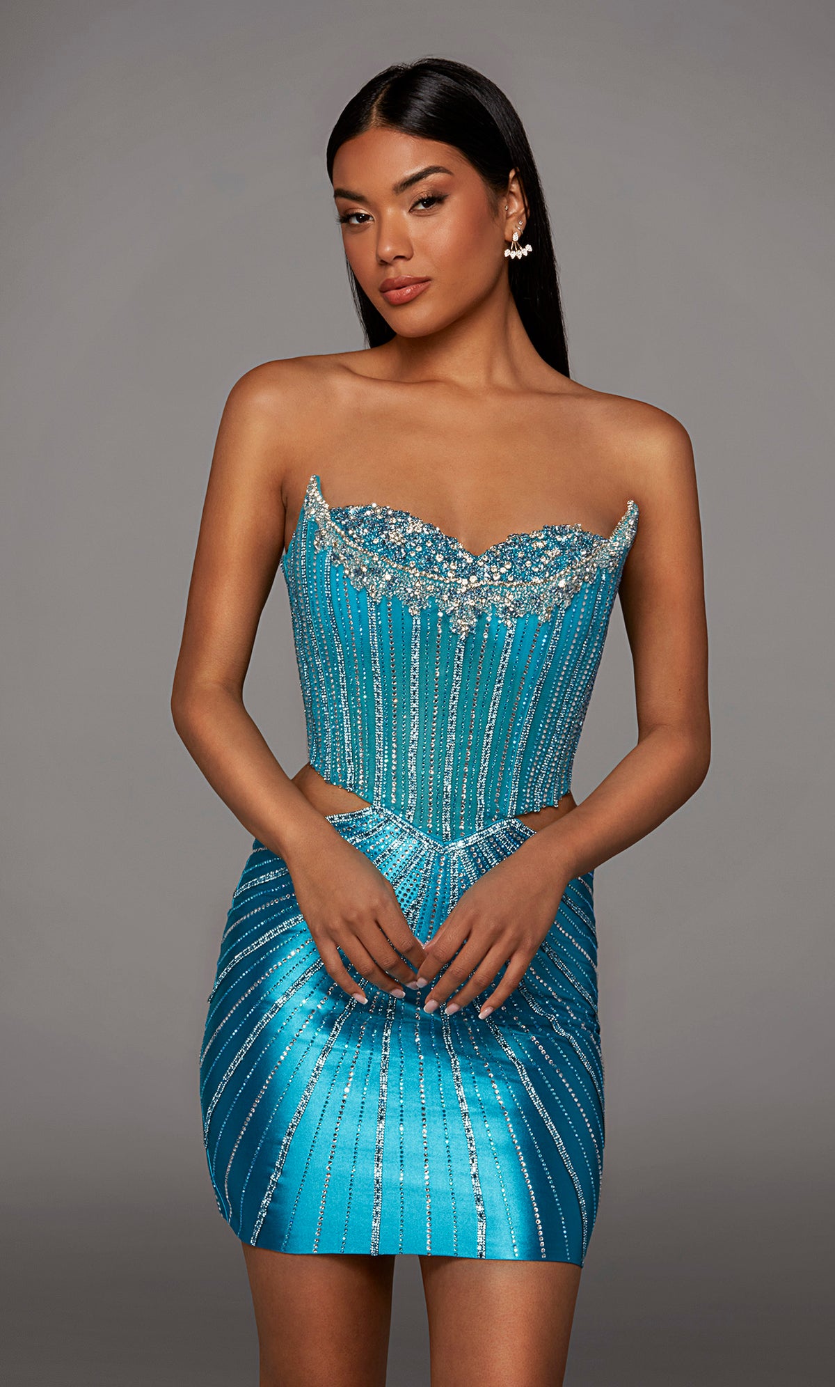 ALYCE Paris 40211 Homecoming Short Strapless Neckline Shimmery/sparkly Straight Dress