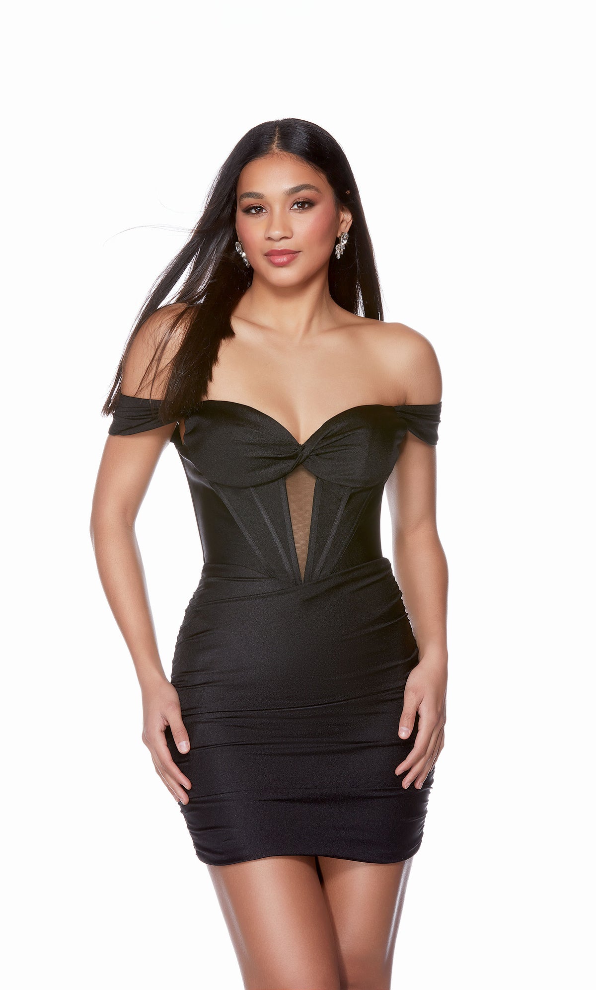 Alyce Paris 4685 Homecoming corto de corsé de hombro Vestido recto