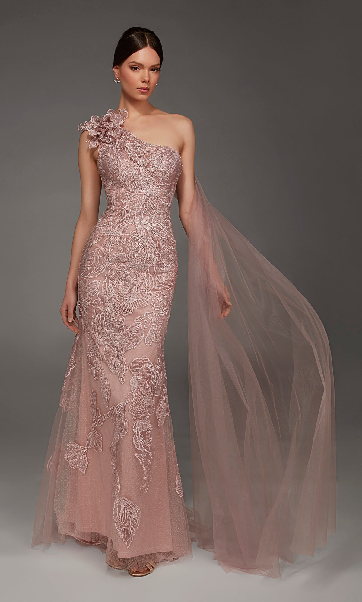 ALYCE Paris 55000 Special Occasion One Shoulder Neckline Chic Mermaid Dress