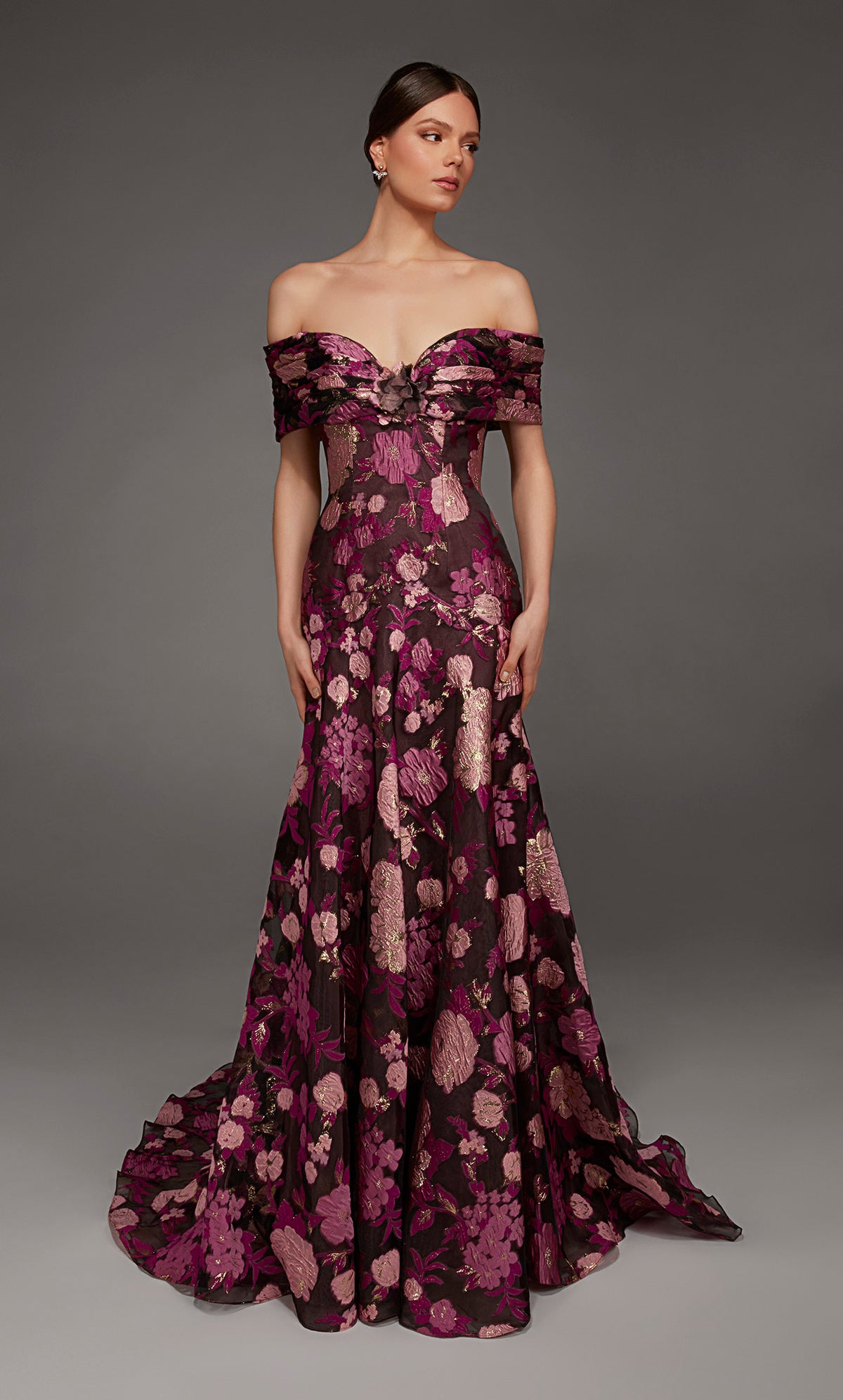ALYCE Paris 55005 Special Occasion Off The Shoulder Neckline Plus Size A Line Dress