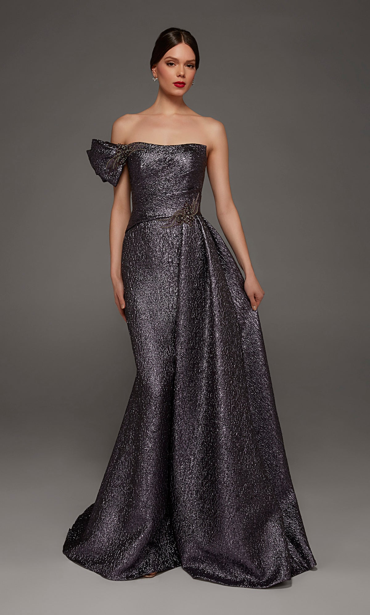 ALYCE Paris 55009 Special Occasion One Shoulder Neckline Modest Straight Dress