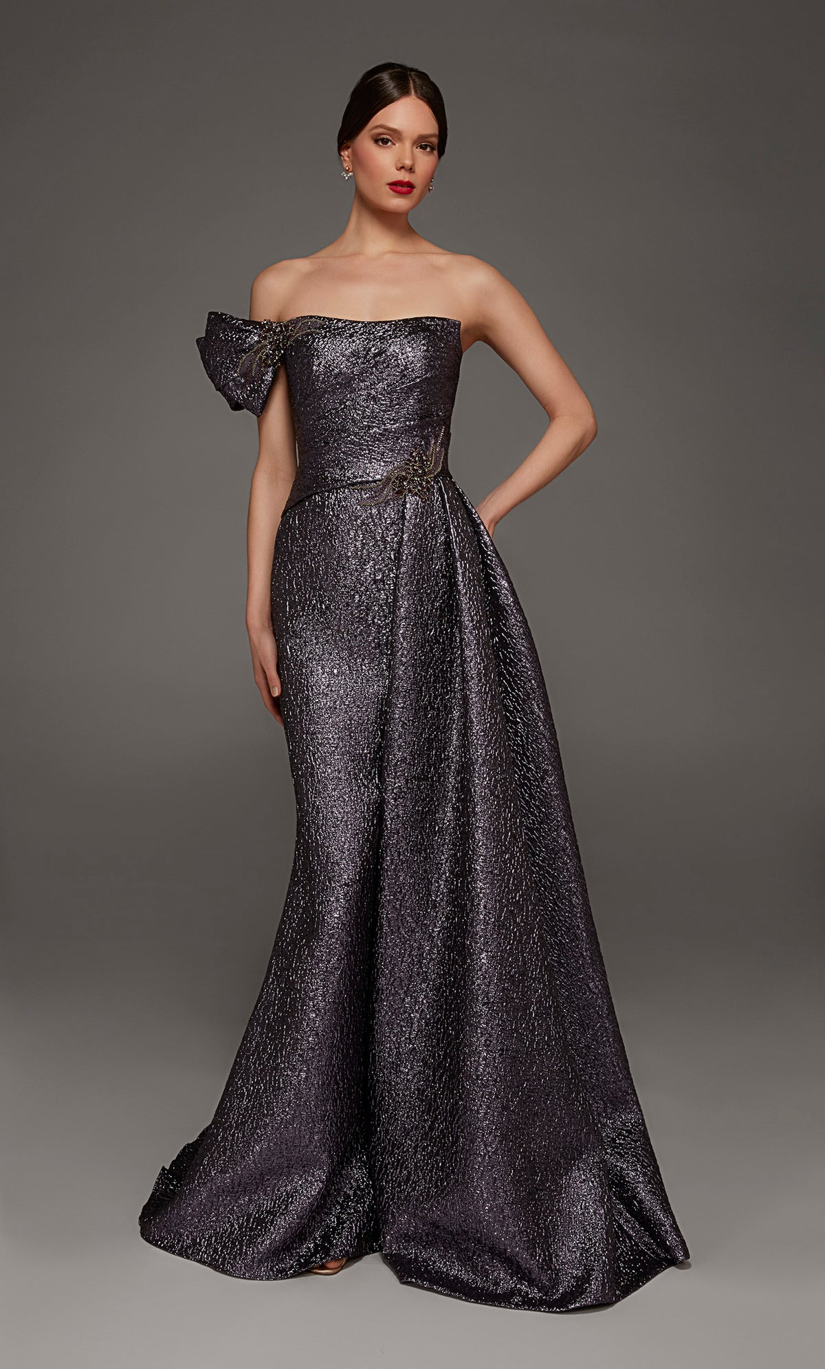 ALYCE Paris 55009 Special Occasion One Shoulder Neckline Modest Straight Dress