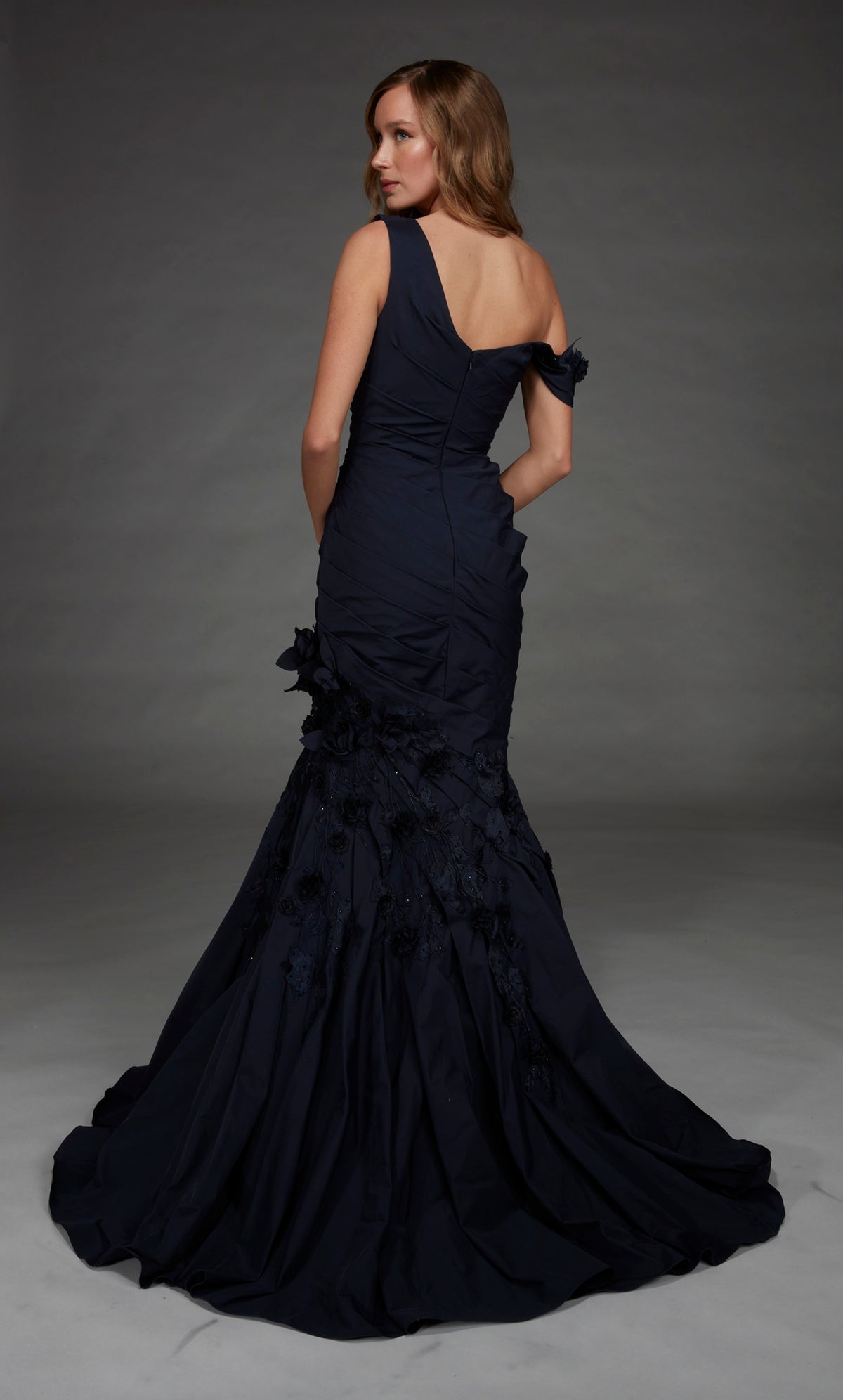 ALYCE Paris 55013 Special Occasion One Shoulder Neckline Ruched/draped Mermaid Dress
