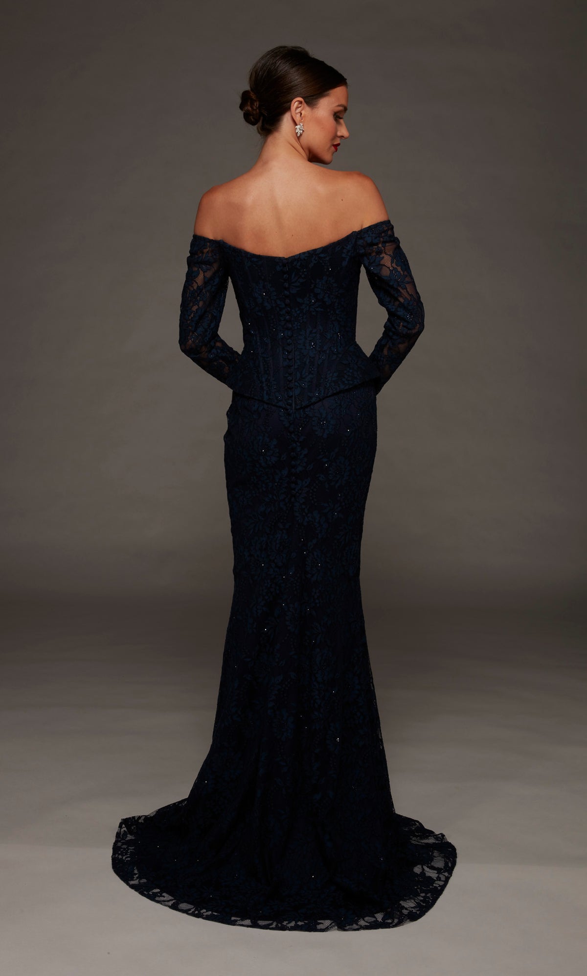 ALYCE Paris 55018 Special Occasion Off The Shoulder Neckline Peplum Straight Dress