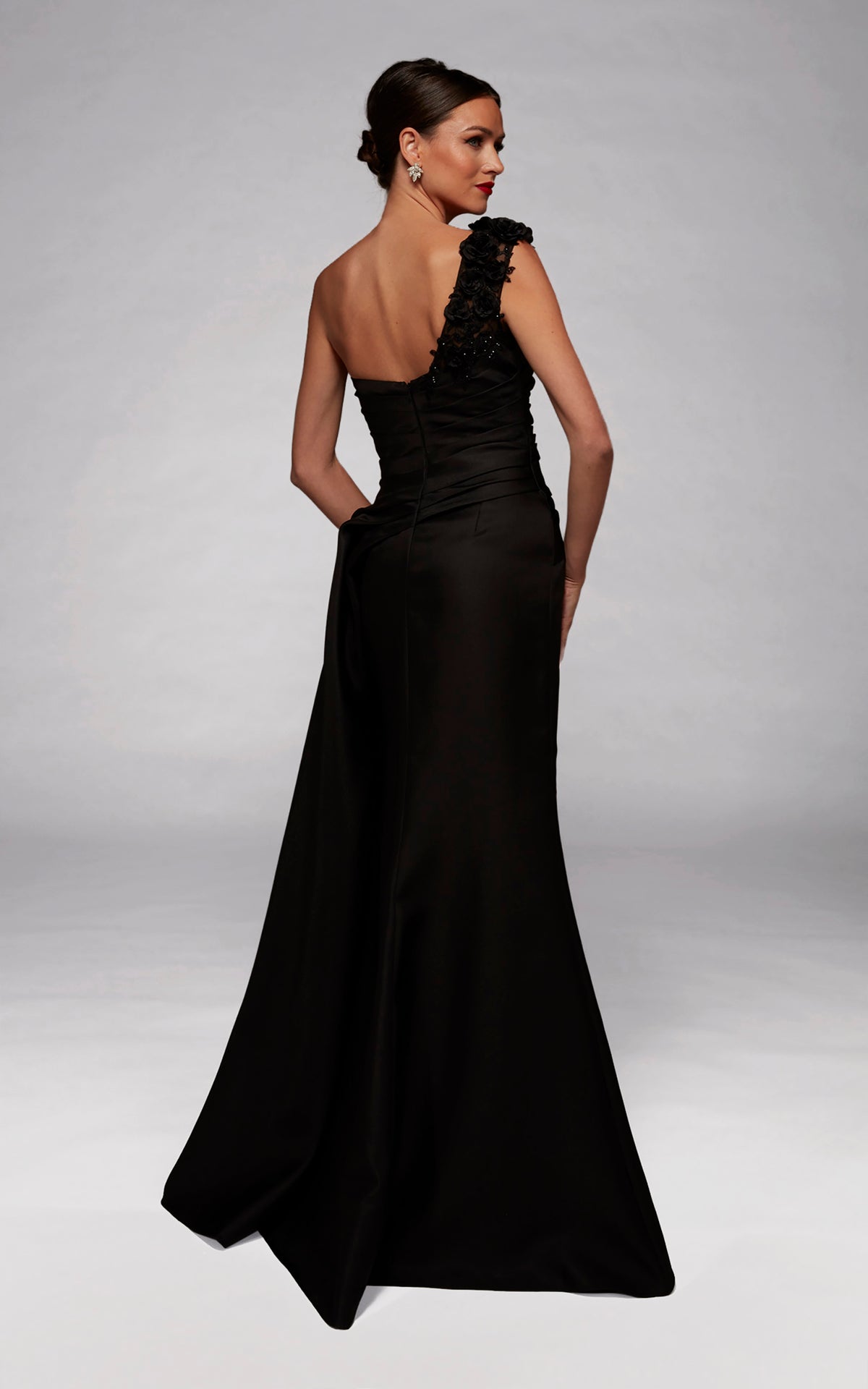 ALYCE Paris 55030 One Shoulder Neckline Ruched/draped A Line Dress