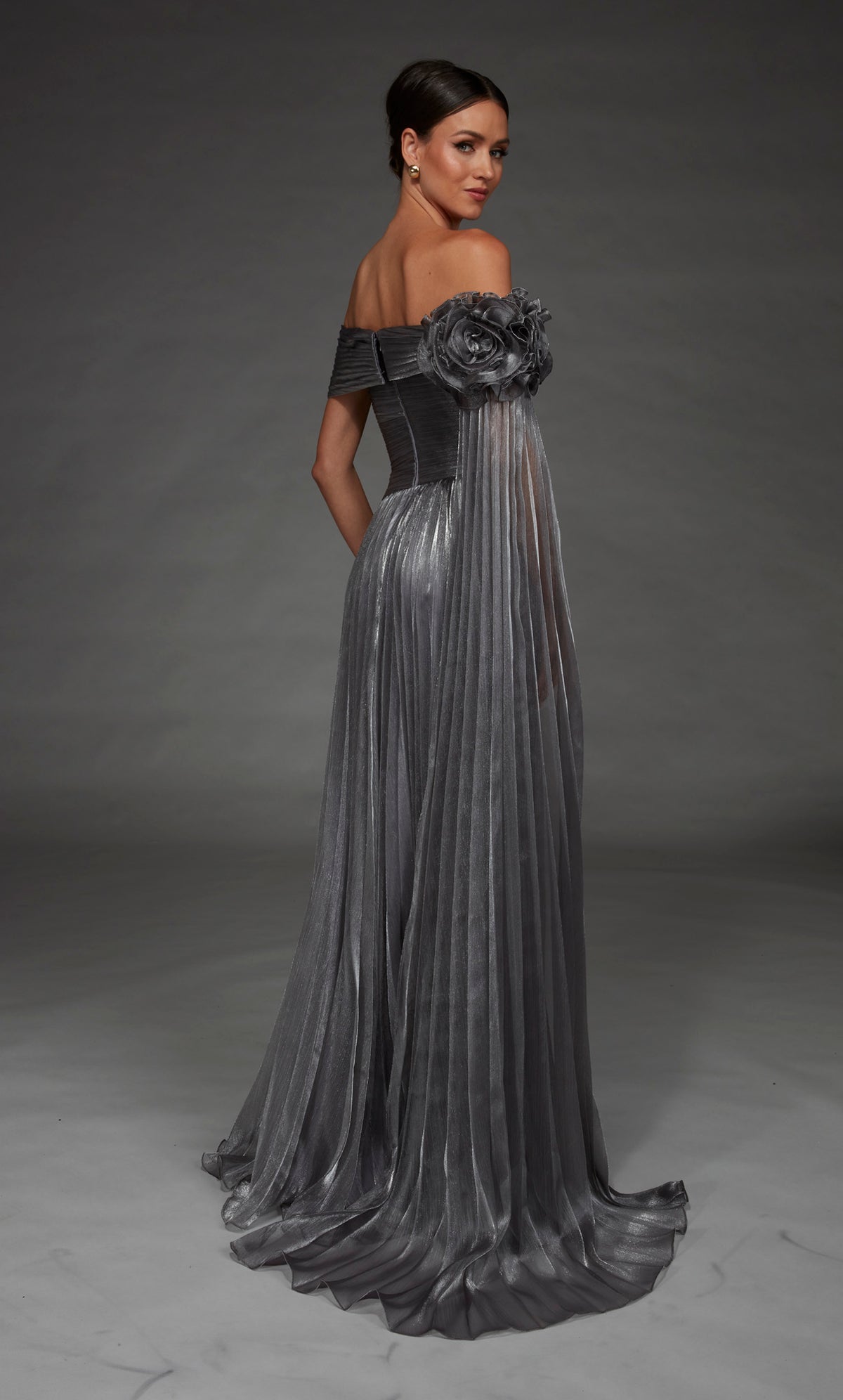ALYCE Paris 55032 Special Occasion Off The Shoulder Neckline Ruched/draped A Line Dress