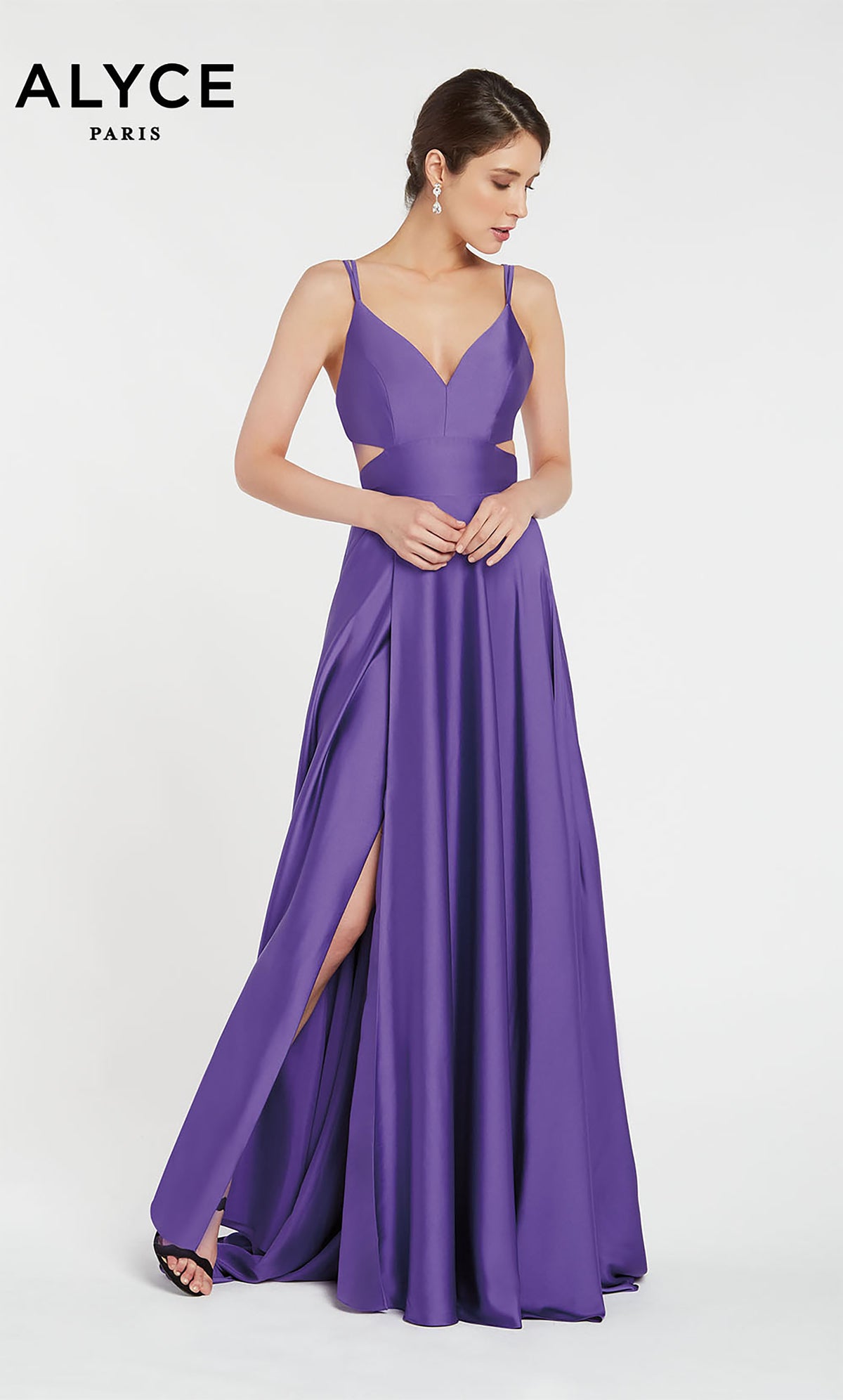 ALYCE Paris 60453 Alyce Long V-neckline Elegant A Line Dress