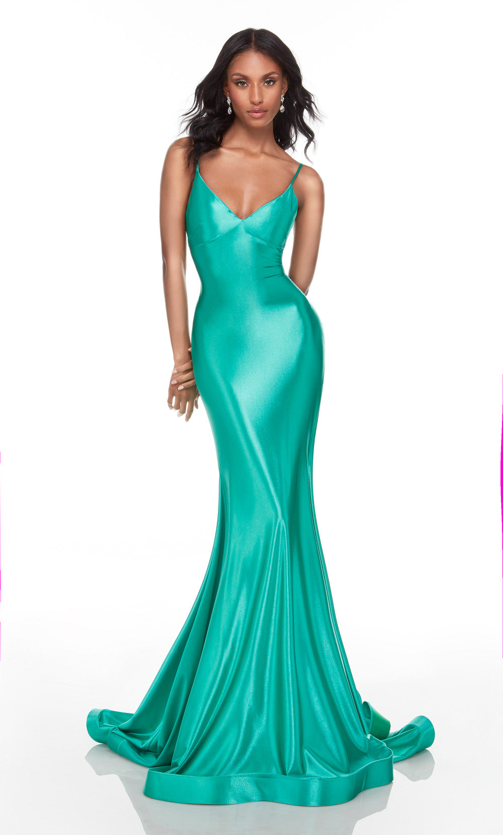 ALYCE Paris 61169 Alyce Long V-neckline Simple Mermaid Dress