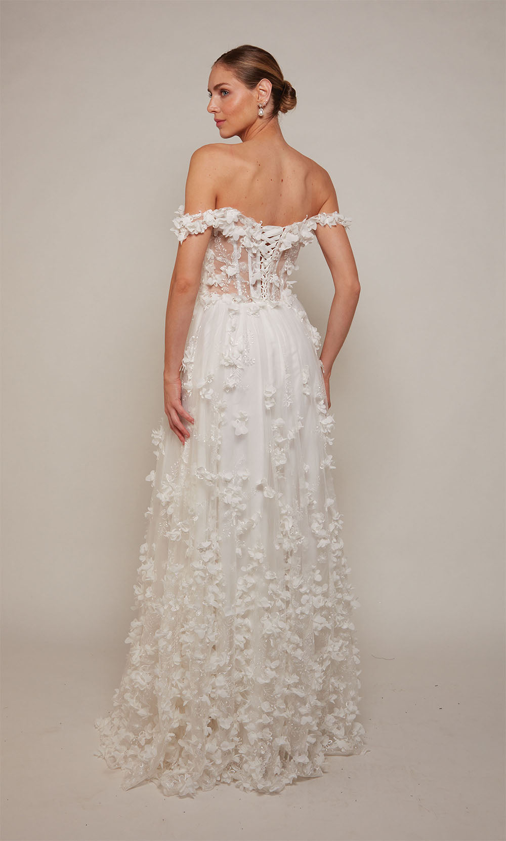 ALYCE Paris 61308 Alyce Long Off The Shoulder Neckline Embellished A Line Dress