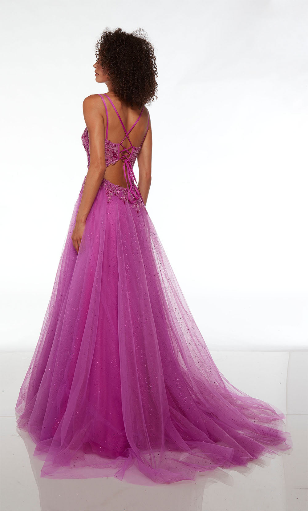 ALYCE Paris 61513 Alyce Long Plunging Embellished A Line Dress