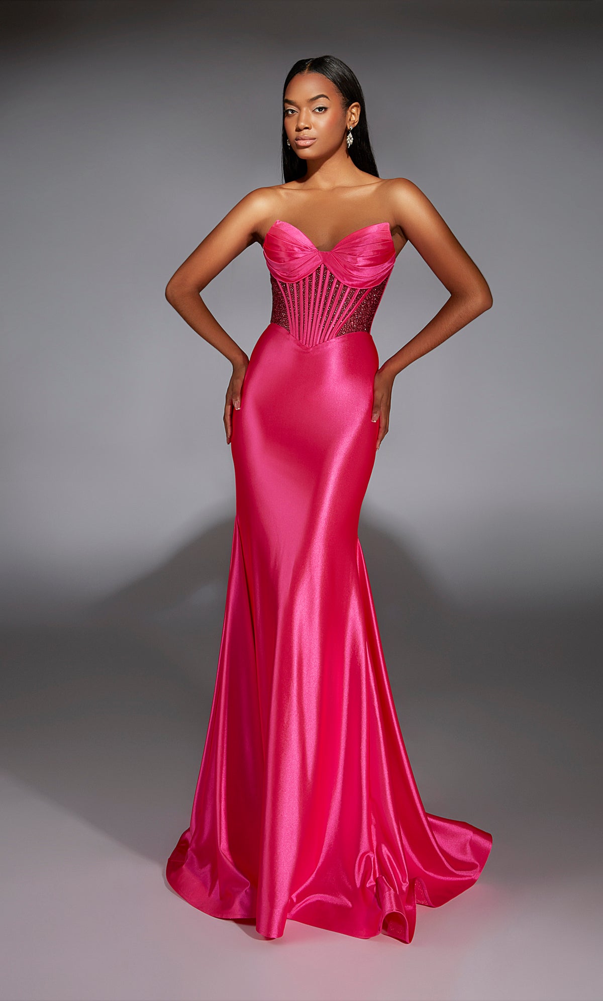 ALYCE Paris 61851 Alyce Long Strapless Neckline Corset Mermaid Dress