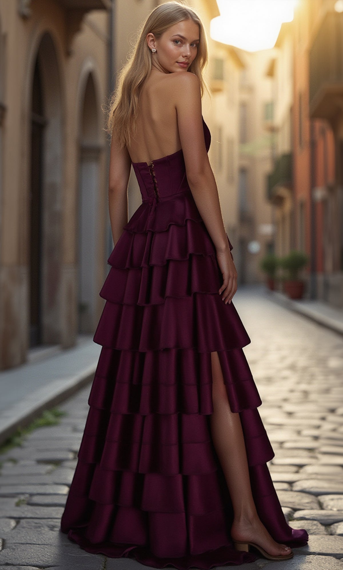 Alyce Paris 61889 ALYCE Long Long Plongeant volant une robe de ligne