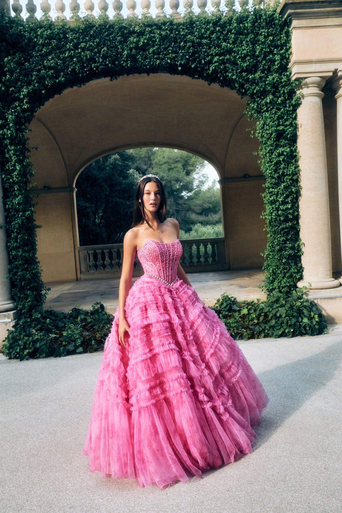 ALYCE Paris 61981 Alyce Long Scoop Neckline Ruffles Ballgown Dress