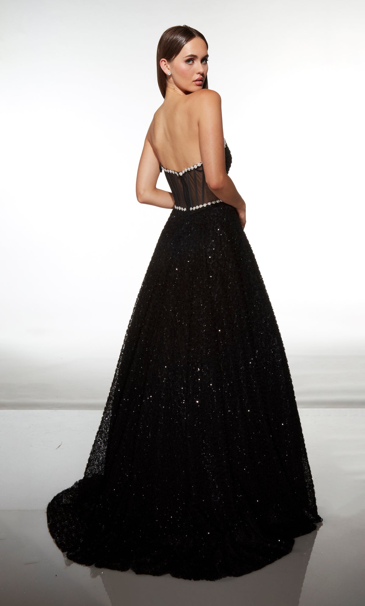 ALYCE Paris 61982 Alyce Long Scoop Neckline Illusion Ballgown Dress
