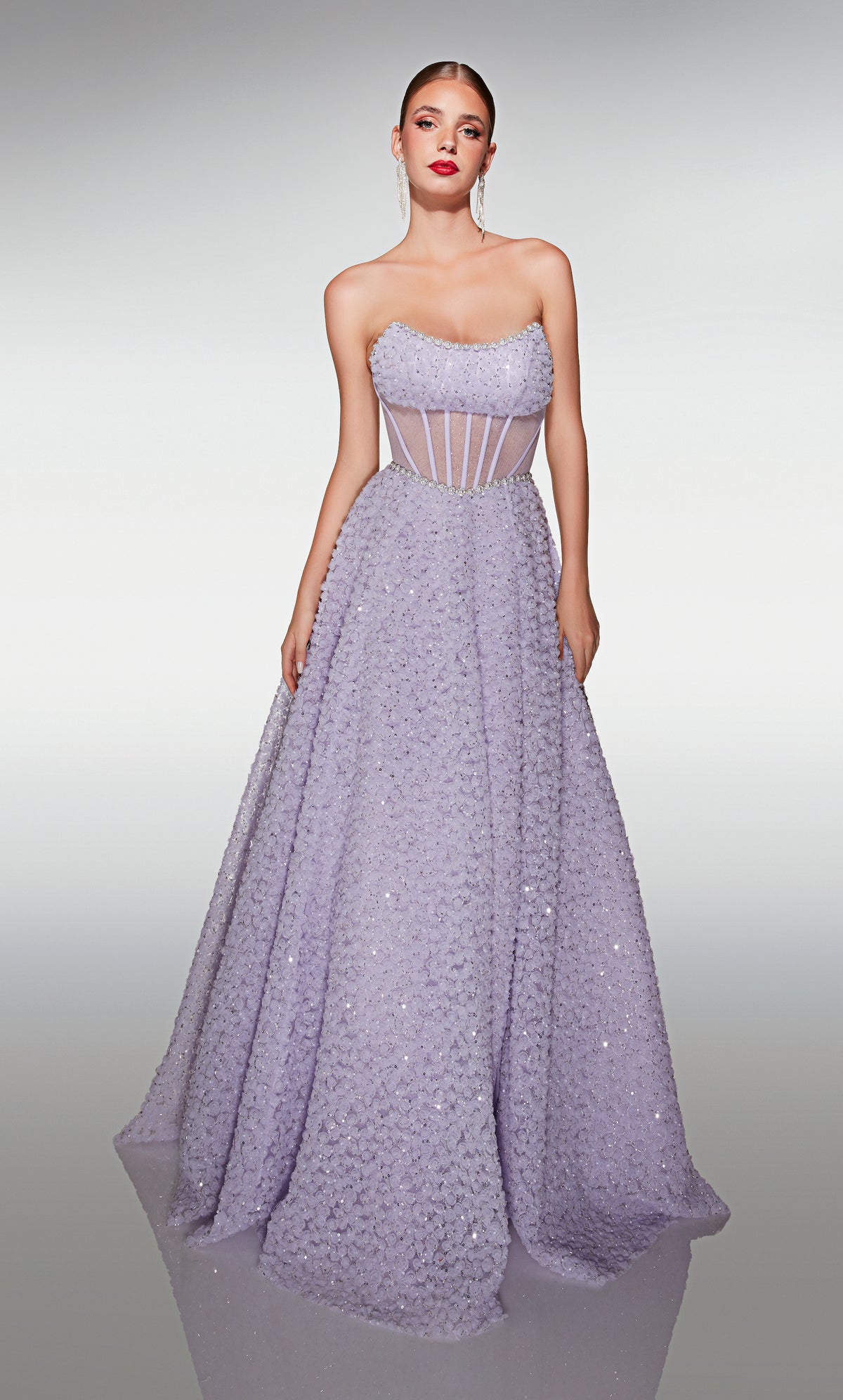 ALYCE Paris 61982 Alyce Long Scoop Neckline Illusion Ballgown Dress