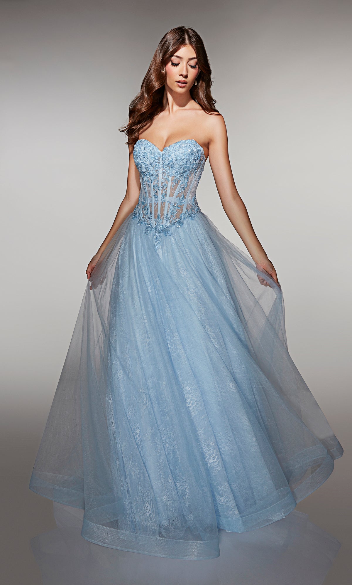 ALYCE Paris 61984 Alyce Long Sweetheart Neckline 80s Inspired A Line Dress