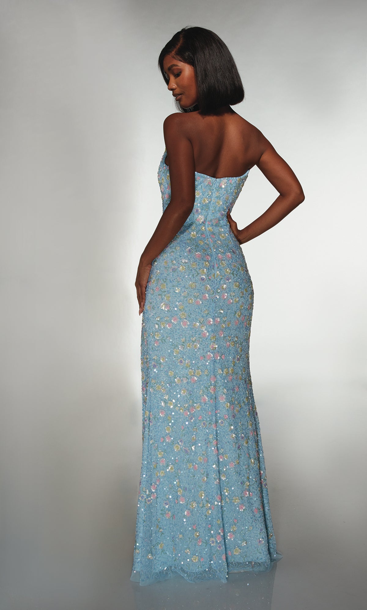 ALYCE Paris 61998 Alyce Long Plunging Neckline Sexy Straight Dress