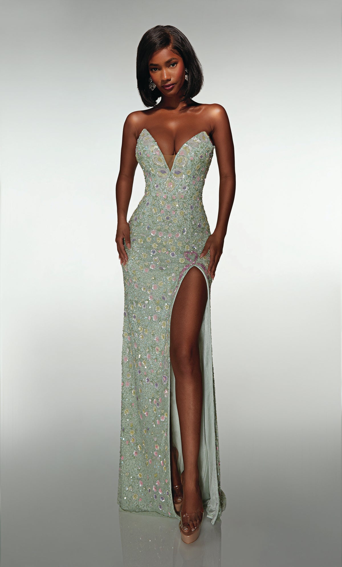 ALYCE Paris 61998 Alyce Long Plunging Neckline Sexy Straight Dress