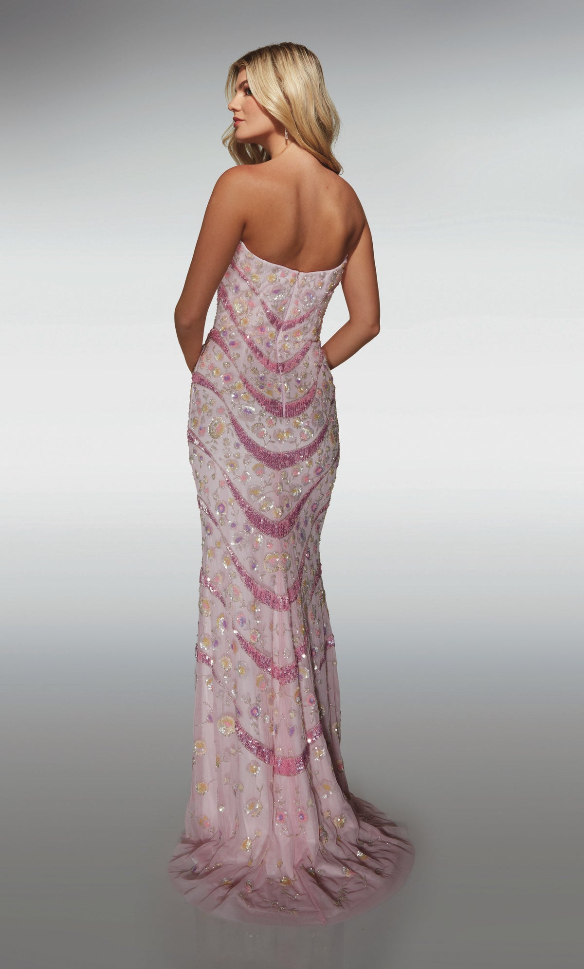 ALYCE Paris 62038 Alyce Long Plunging Neckline Elegant Straight Dress