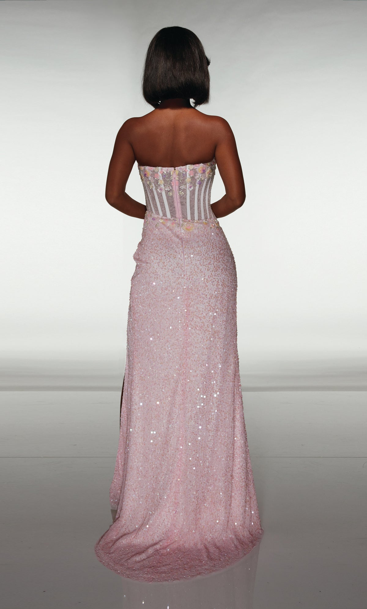 ALYCE Paris 62047 Alyce Long Scoop Neckline Corset Straight Dress