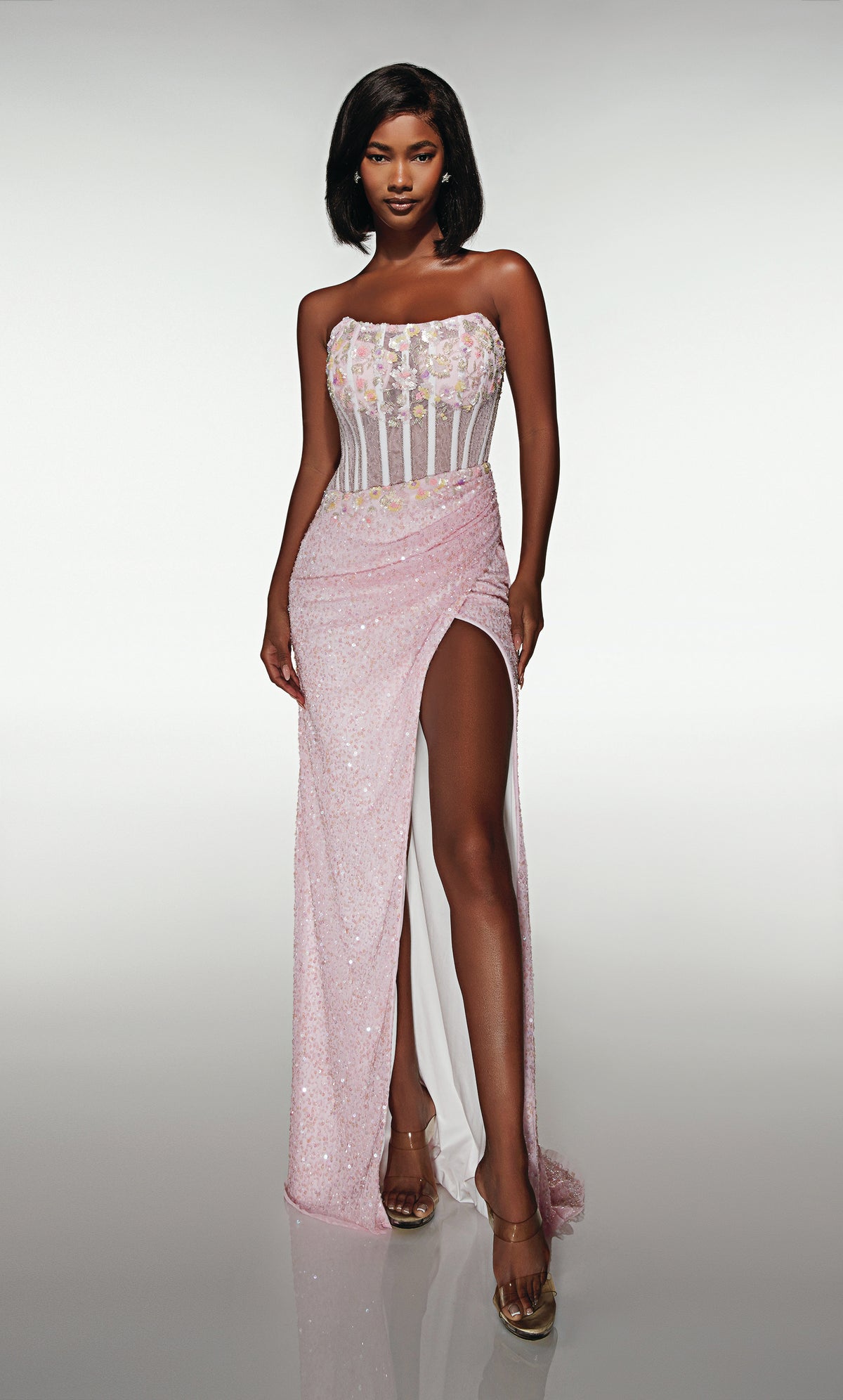 ALYCE Paris 62047 Alyce Long Scoop Neckline Corset Straight Dress