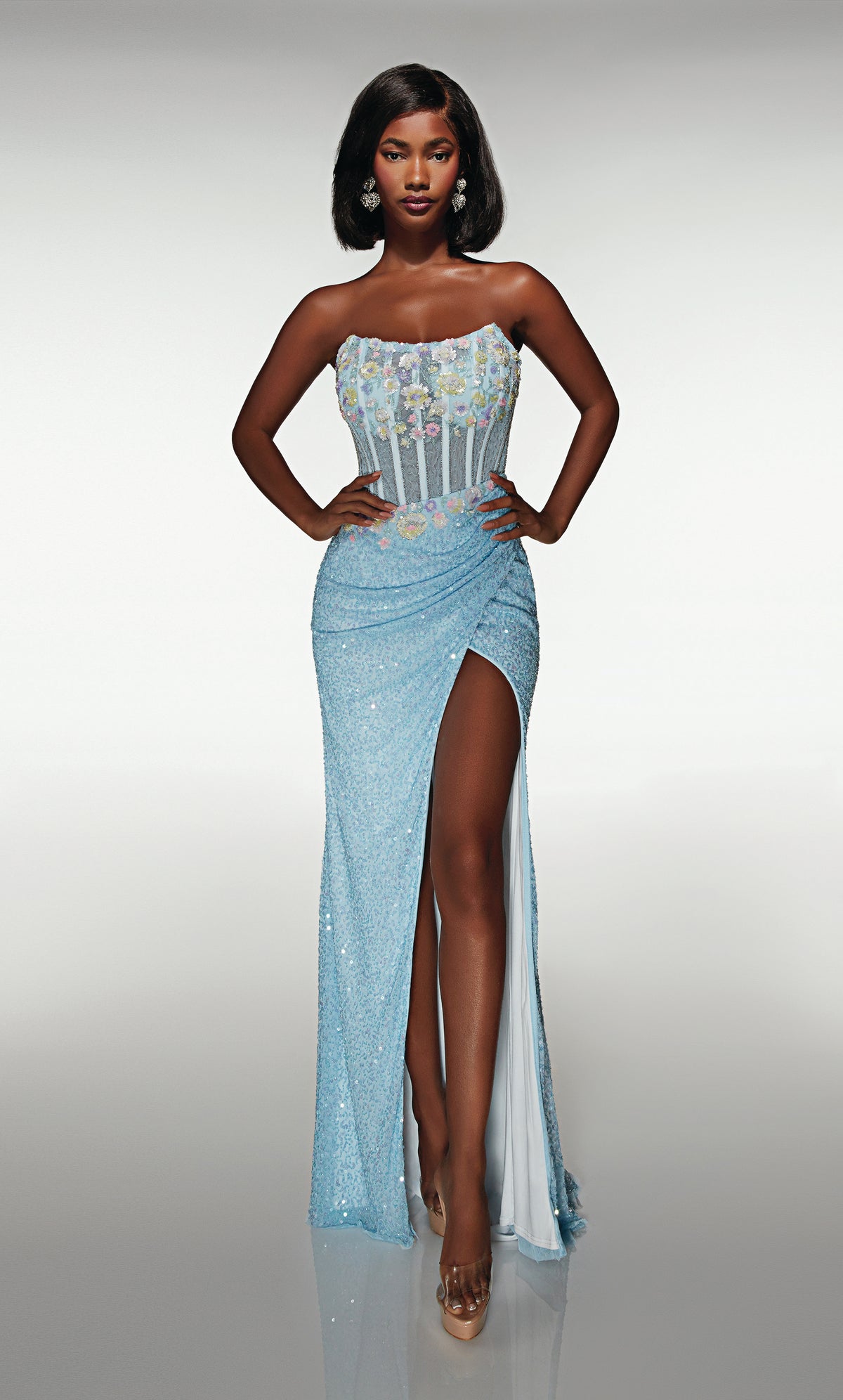 ALYCE Paris 62047 Alyce Long Scoop Neckline Corset Straight Dress