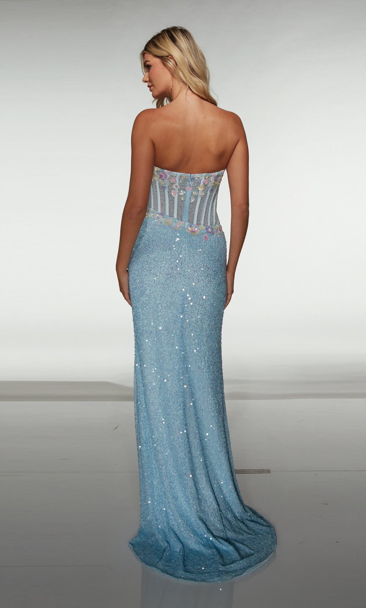 ALYCE Paris 62047 Alyce Long Scoop Neckline Corset Straight Dress