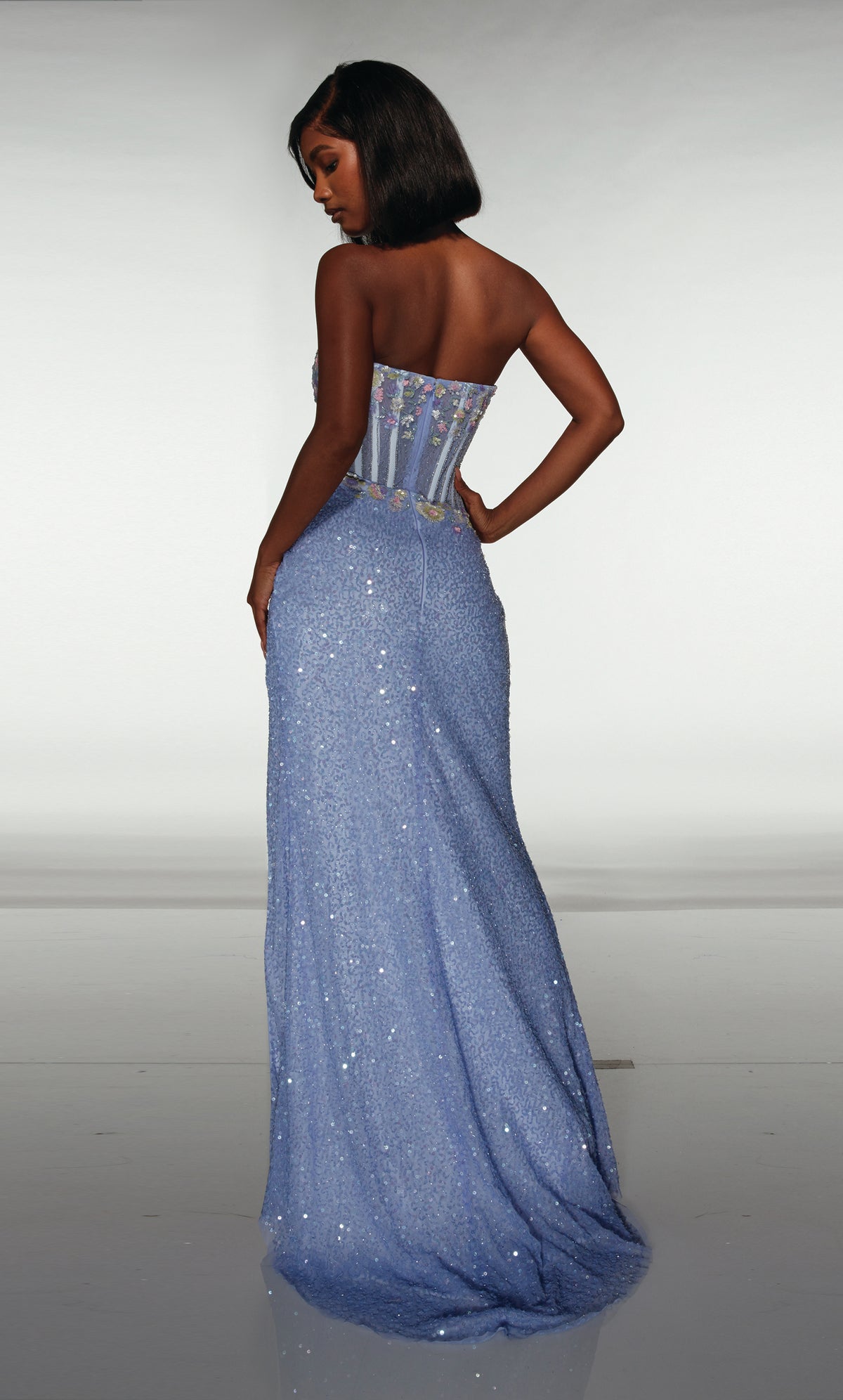 ALYCE Paris 62047 Alyce Long Scoop Neckline Corset Straight Dress