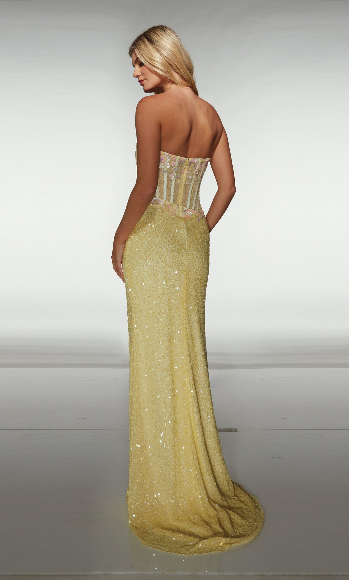 ALYCE Paris 62047 Alyce Long Scoop Neckline Corset Straight Dress