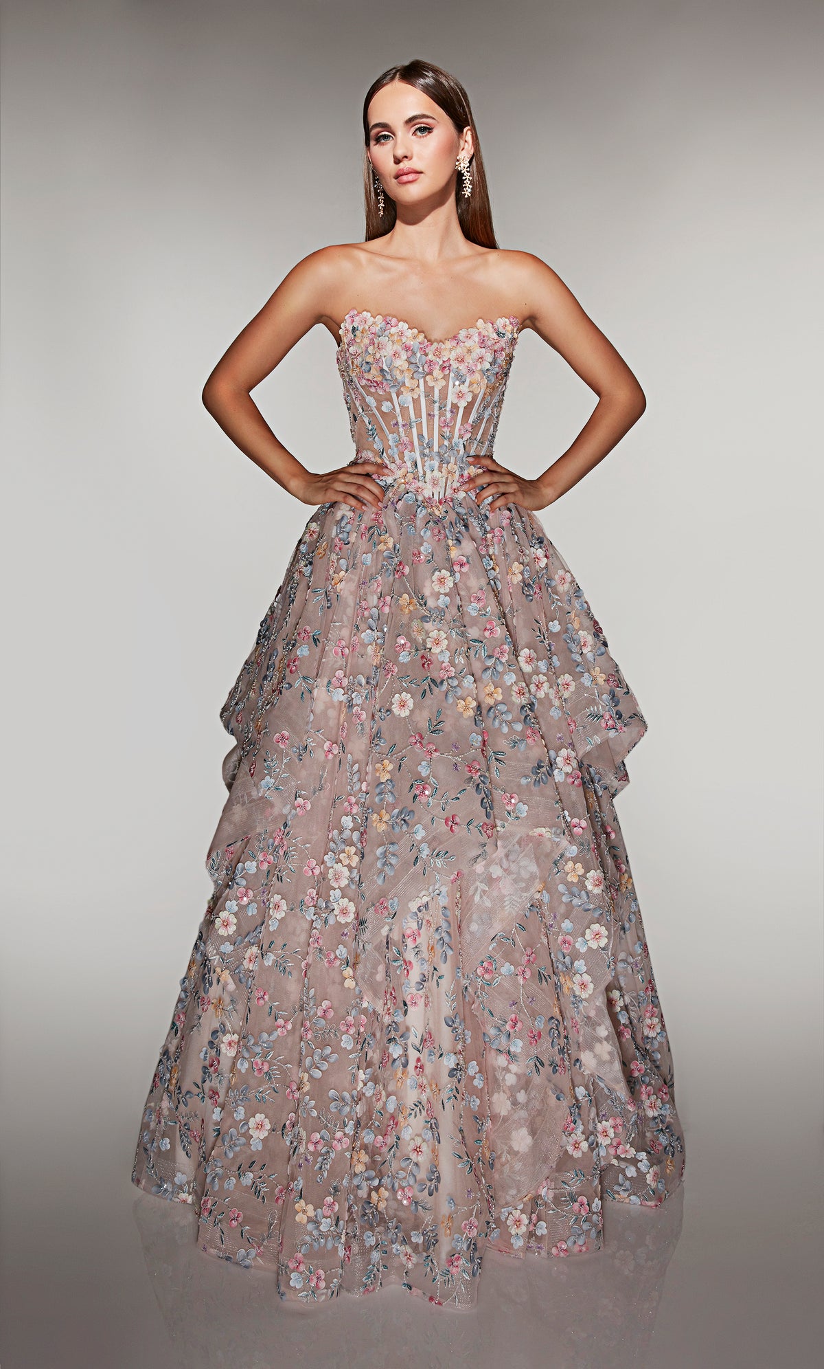 ALYCE Paris 62048 Alyce Long Sweetheart Neckline Embellished Ballgown Dress