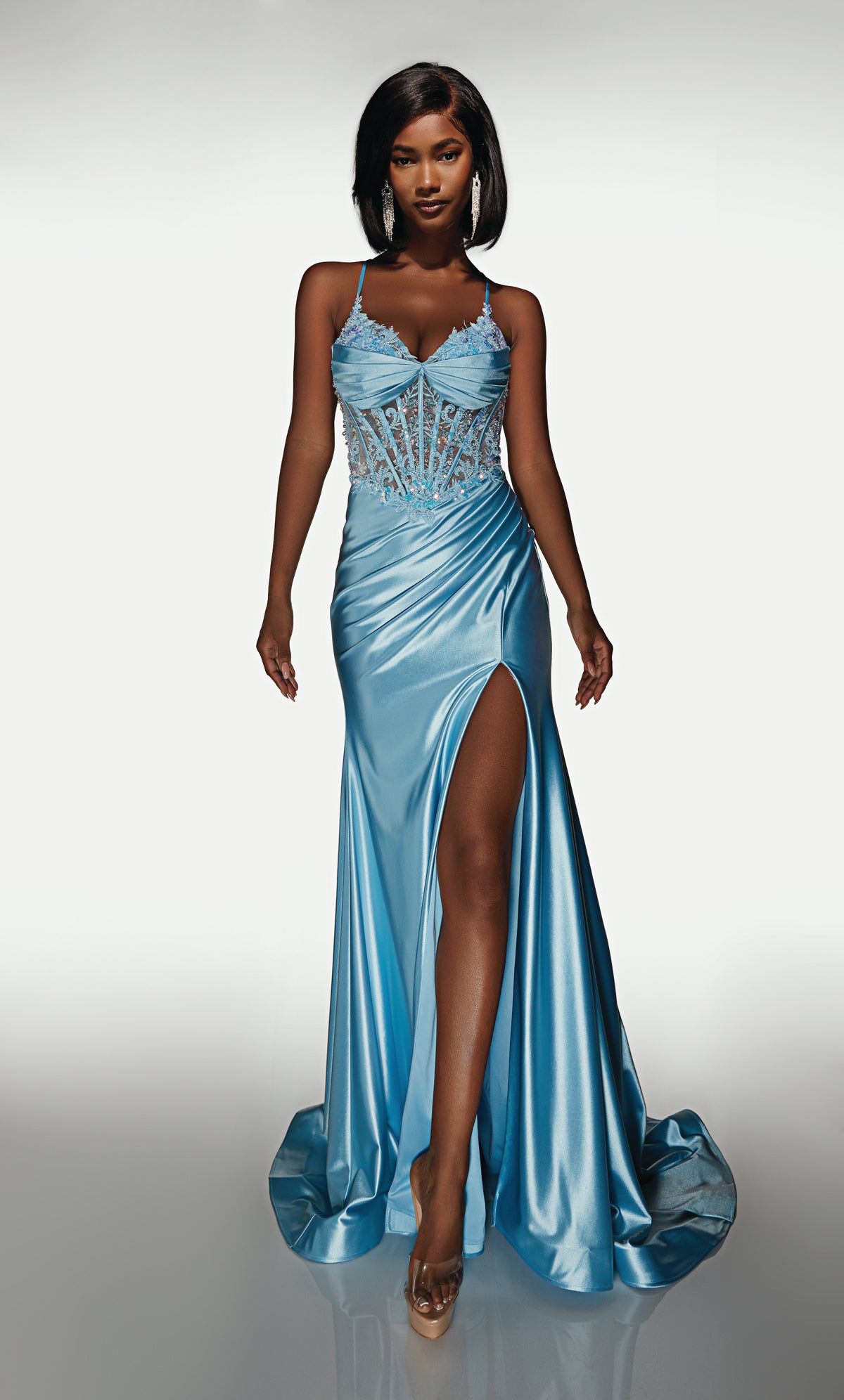 ALYCE Paris 62059 Alyce Long Cat-eye Neckline Corset Mermaid Dress