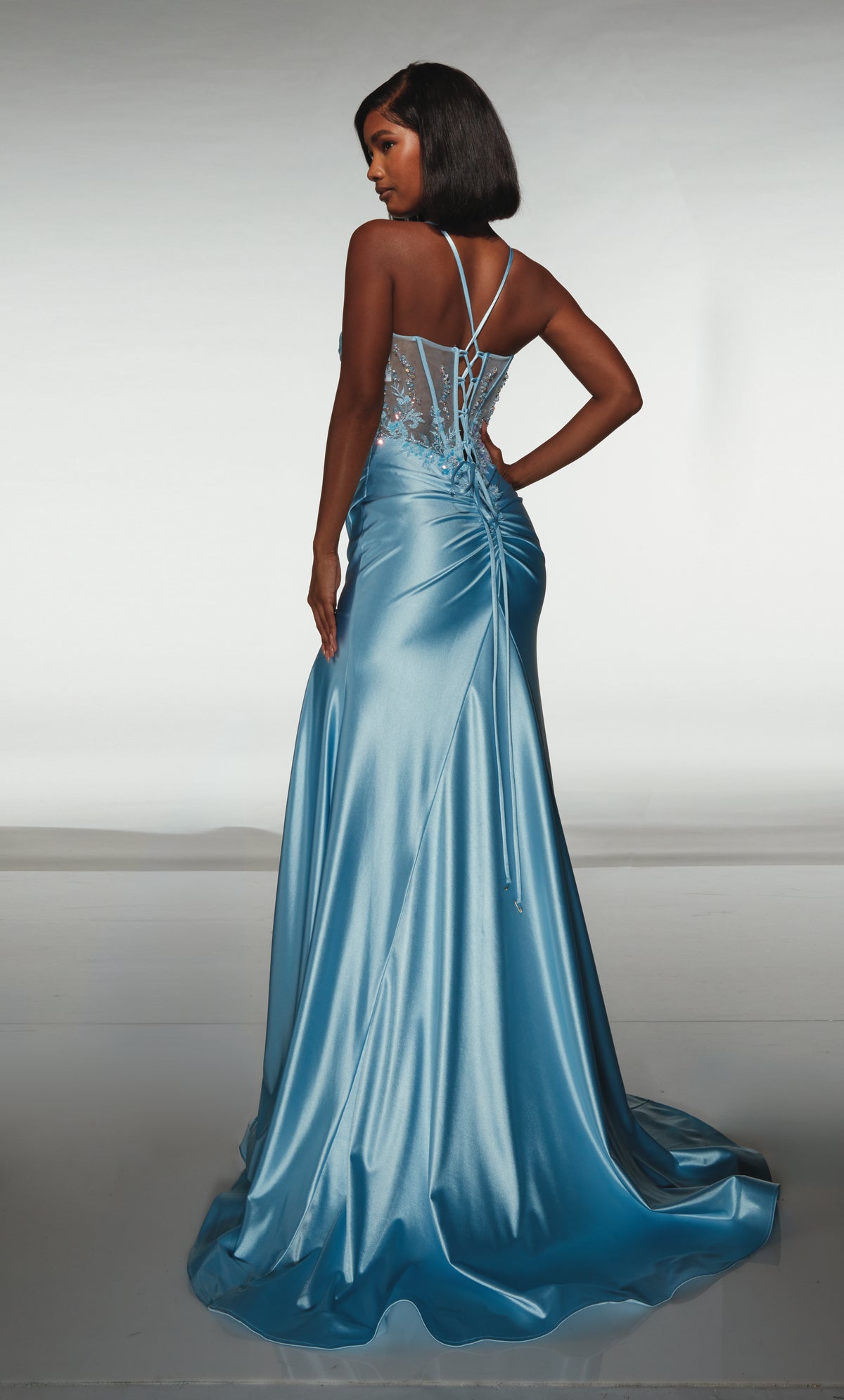 ALYCE Paris 62059 Alyce Long Cat-eye Neckline Corset Mermaid Dress