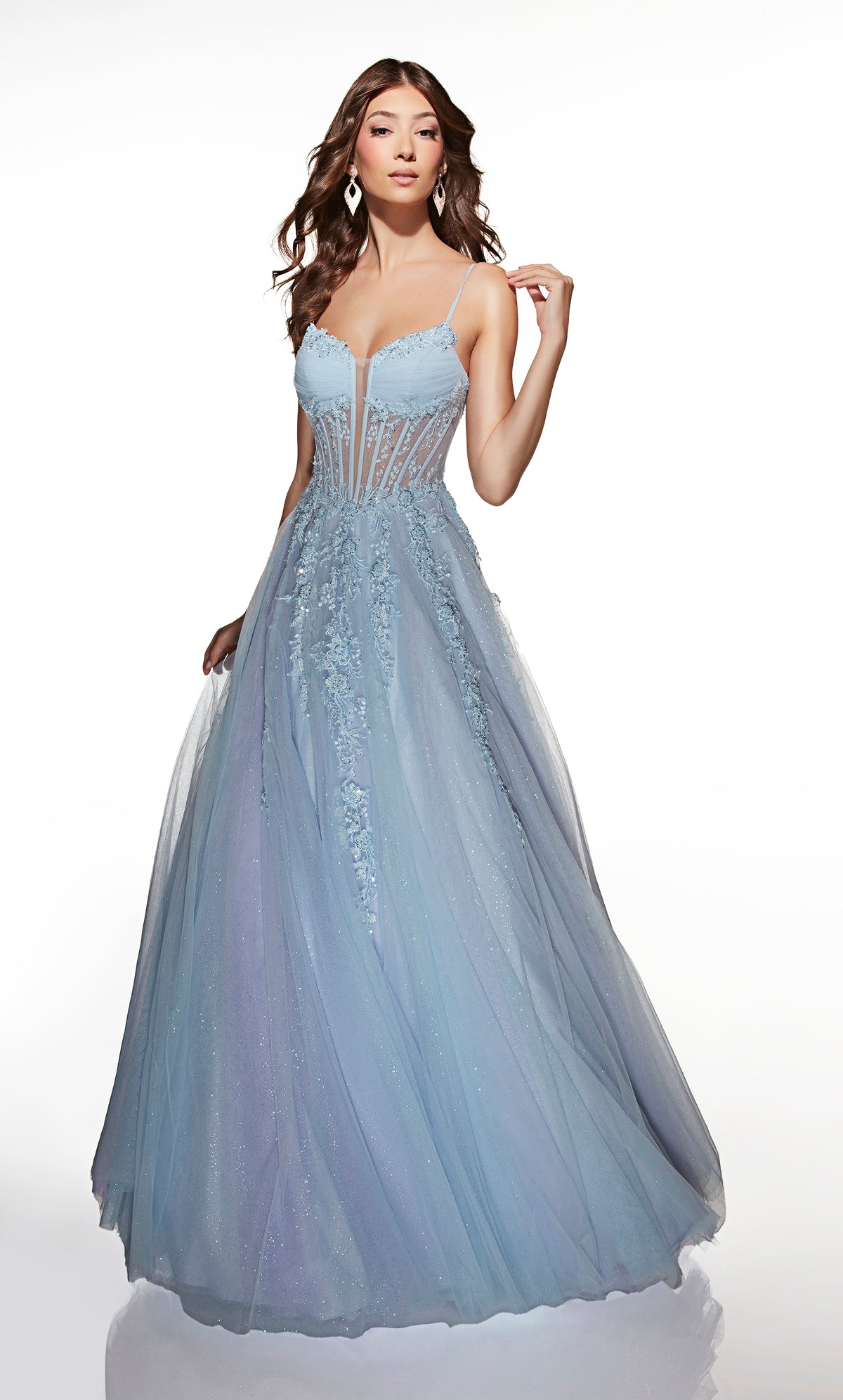ALYCE Paris 62061 Alyce Long Plunging Neckline Embellished Ballgown Dress