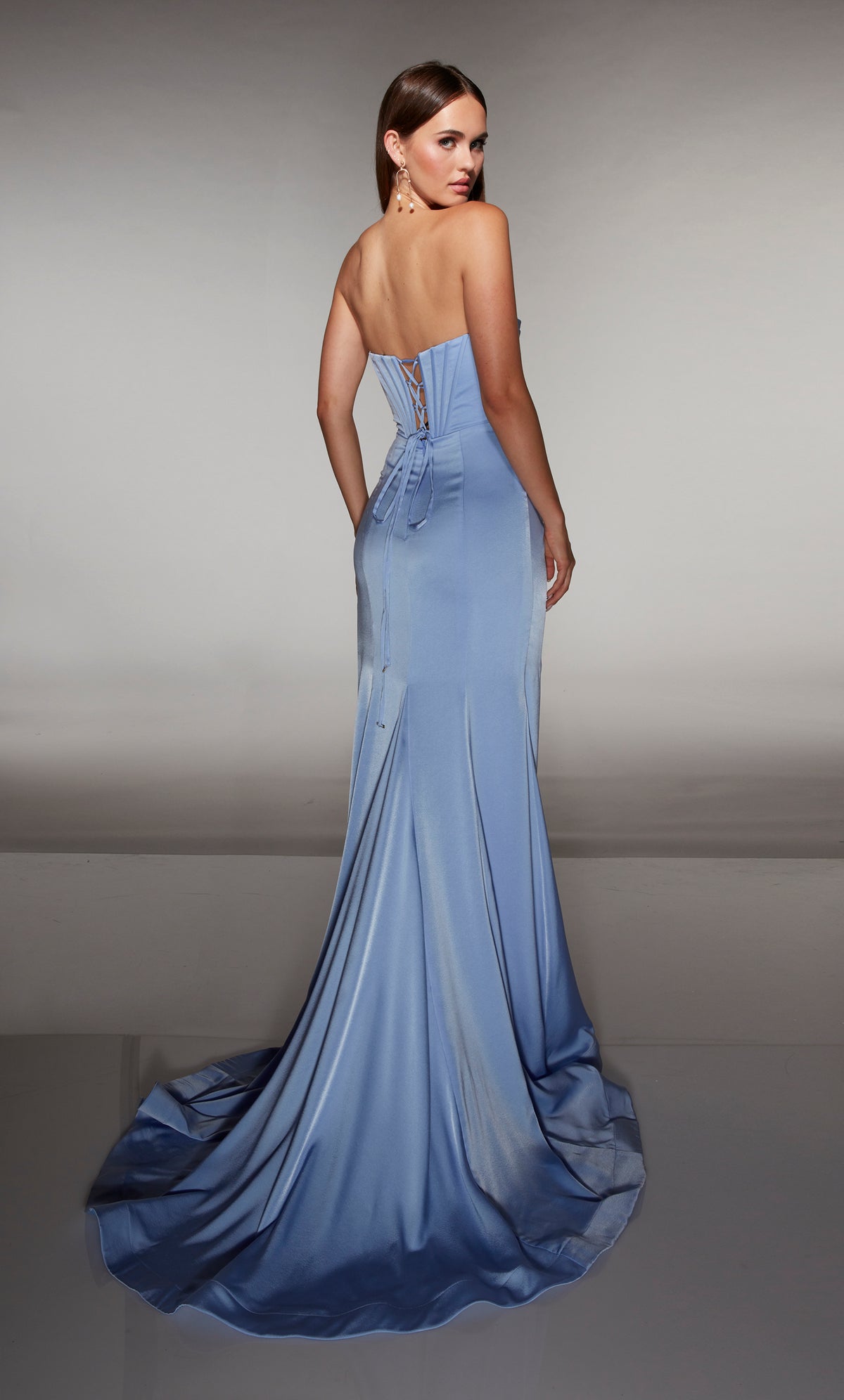 ALYCE Paris 62062 Alyce Long Cat-eye Neckline Corset Mermaid Dress