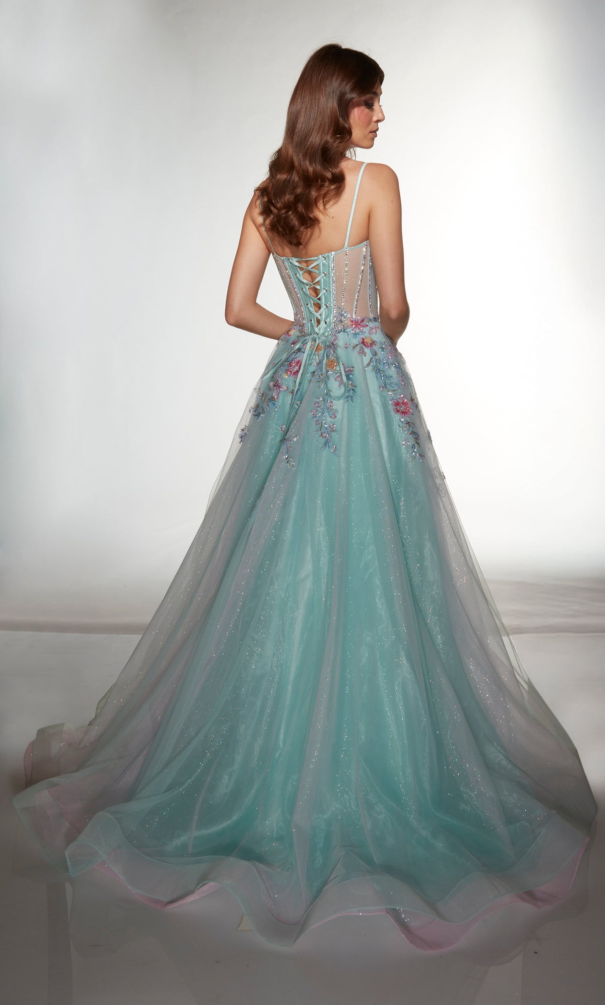 ALYCE Paris 62068 Alyce Long Plunging Neckline 80s Inspired Ballgown Dress