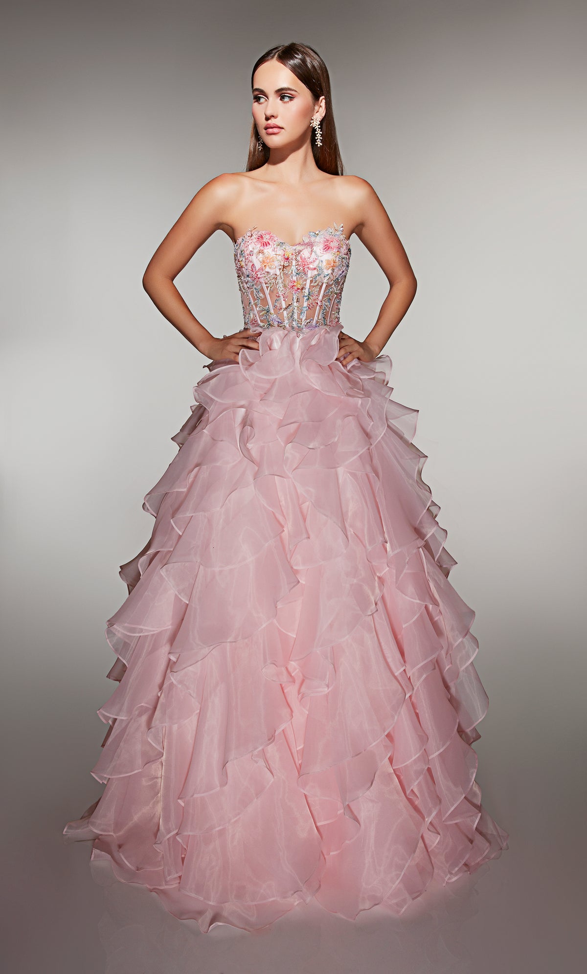 ALYCE Paris 62069 Alyce Long Sweetheart Neckline Ruffles Ballgown Dress