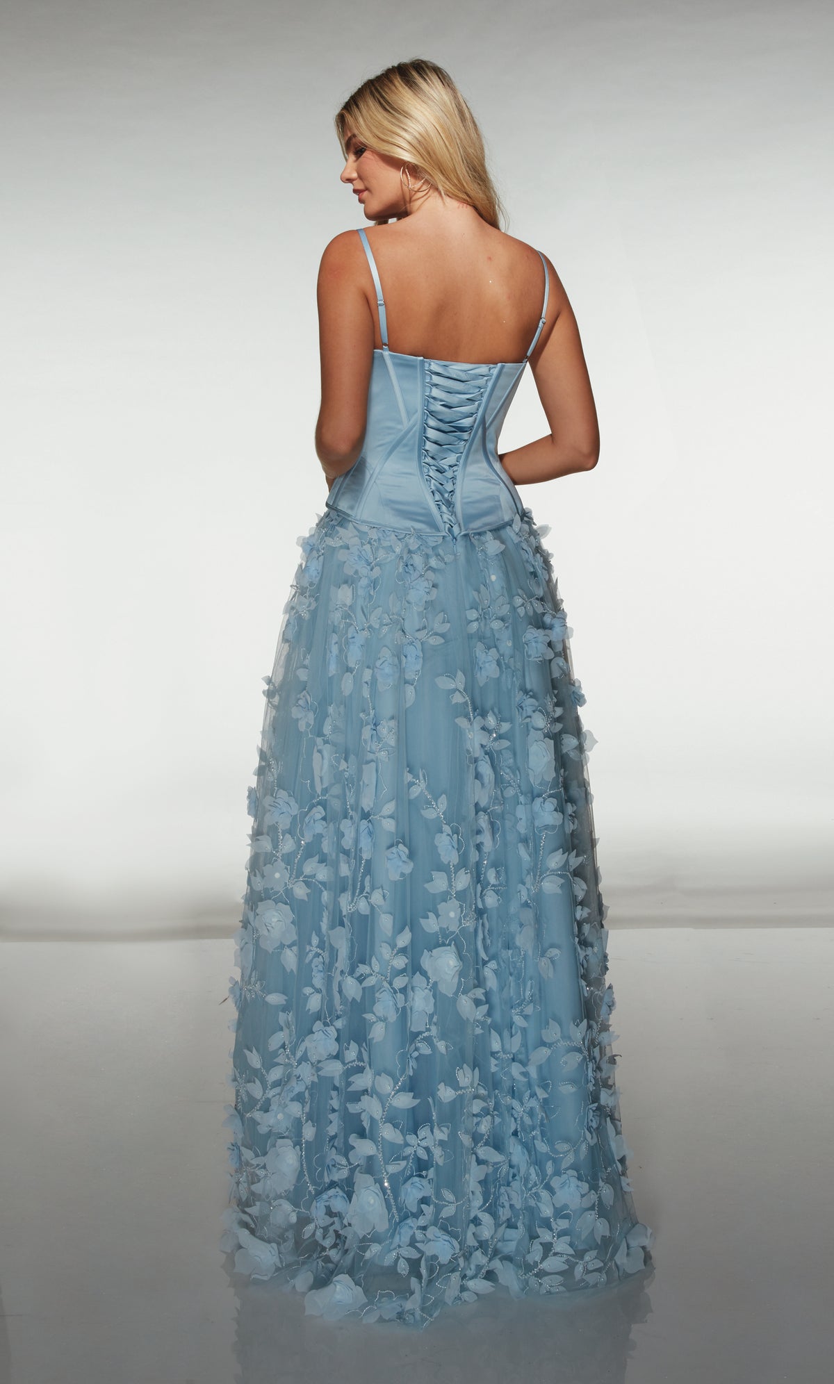 ALYCE Paris 62072 Alyce Long Cat-eye Neckline Elegant A Line Dress