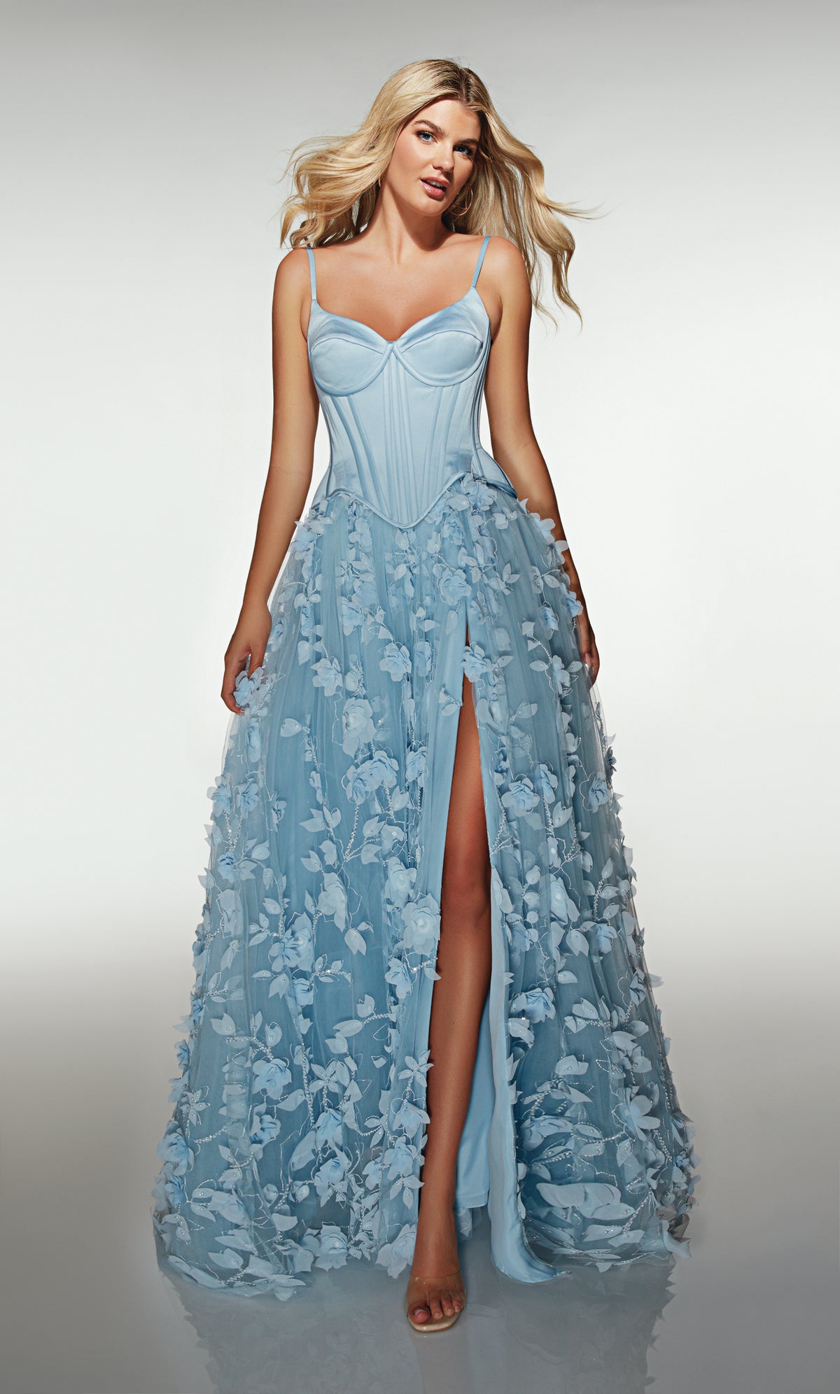 ALYCE Paris 62072 Alyce Long Cat-eye Neckline Elegant A Line Dress