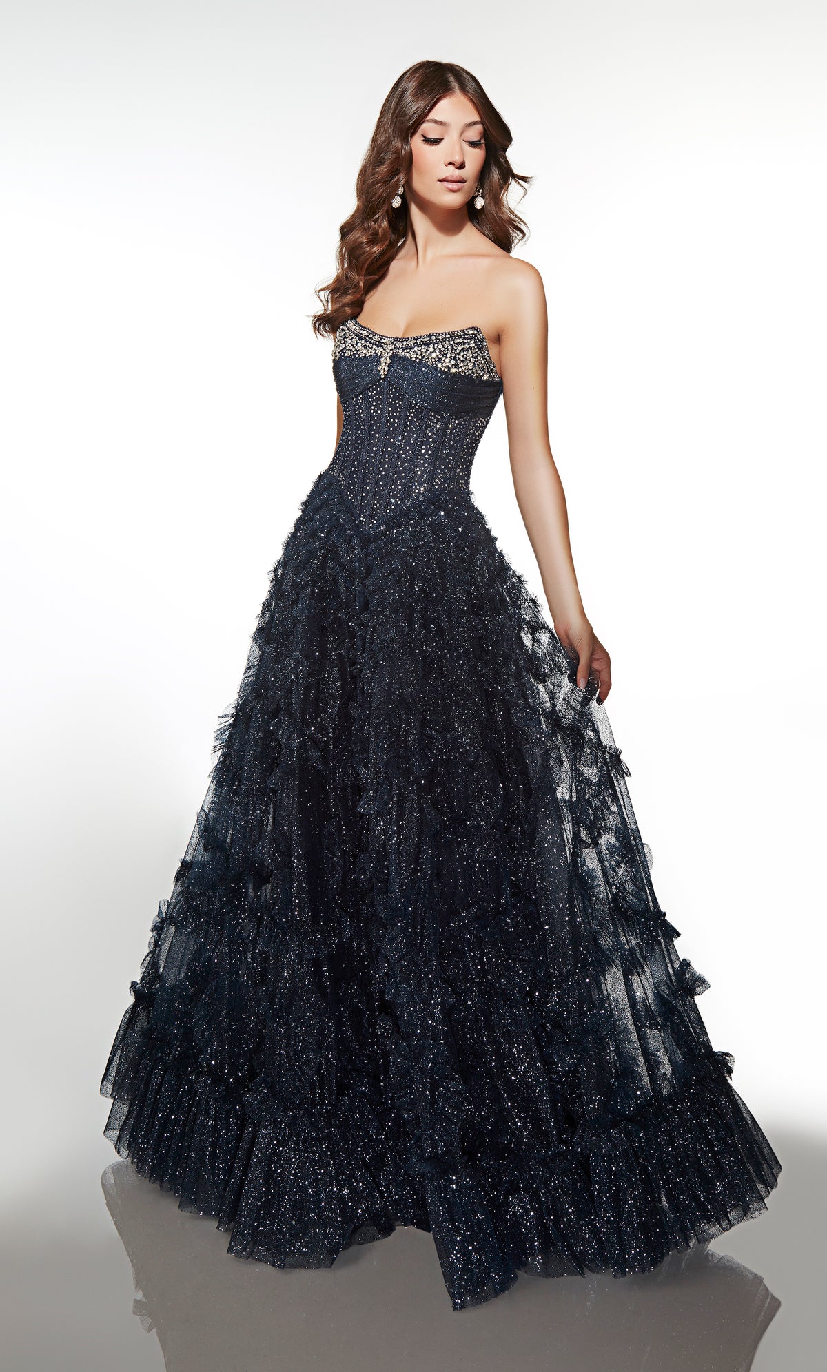 ALYCE Paris 62096 Alyce Long Scoop Neckline Corset A Line Dress