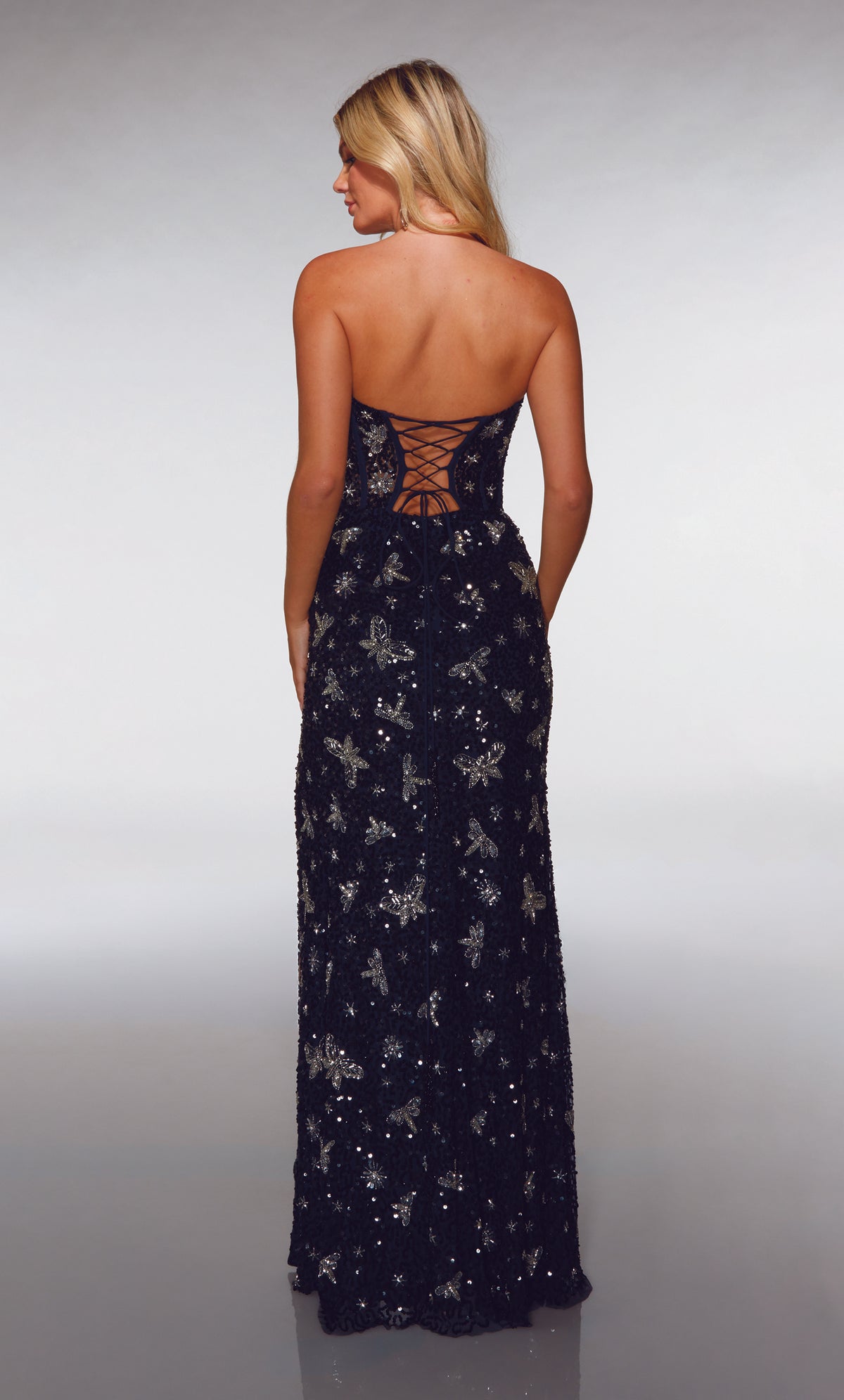 ALYCE Paris 62098 Alyce Long Straight Across Neckline Shimmery/sparkly Straight Dress