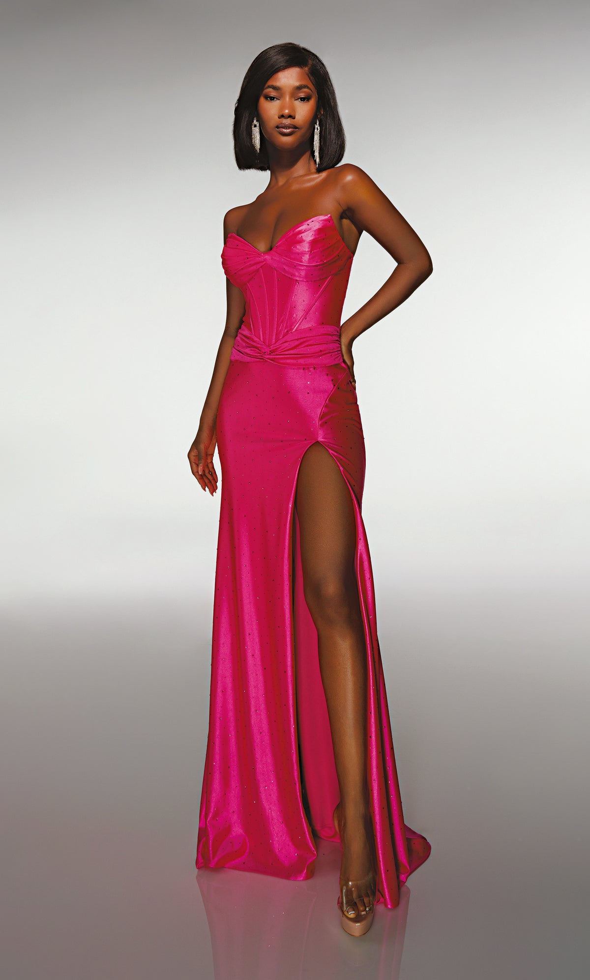 ALYCE Paris 62099 Alyce Long Cat-eye Neckline Simple Straight Dress