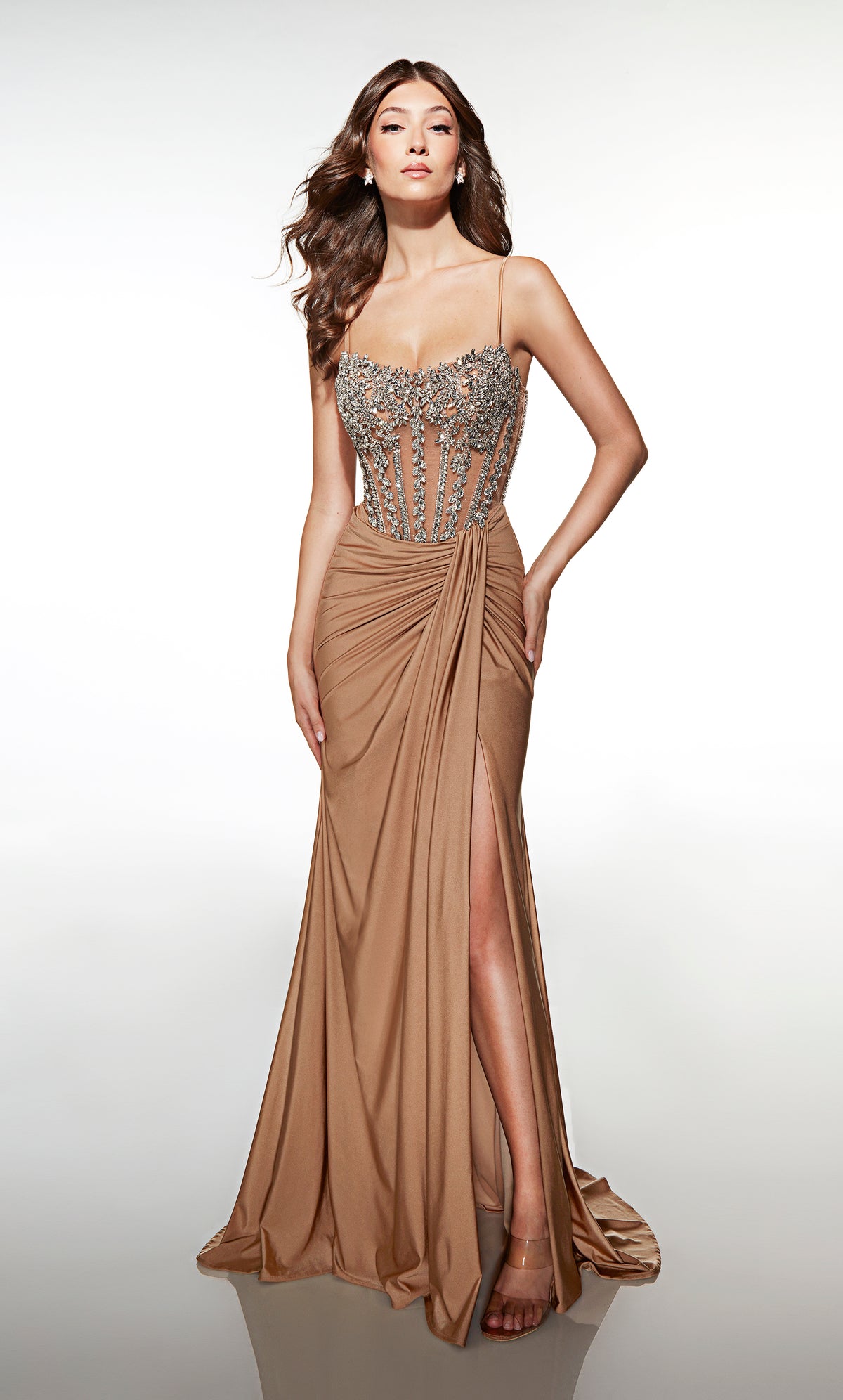 ALYCE Paris 62123 Alyce Long Scooped Neckline Sexy Straight Dress