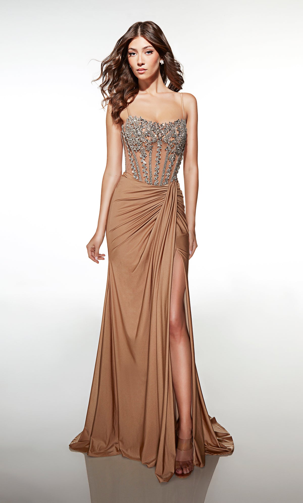 ALYCE Paris 62123 Alyce Long Scoop Neckline Sexy Straight Dress