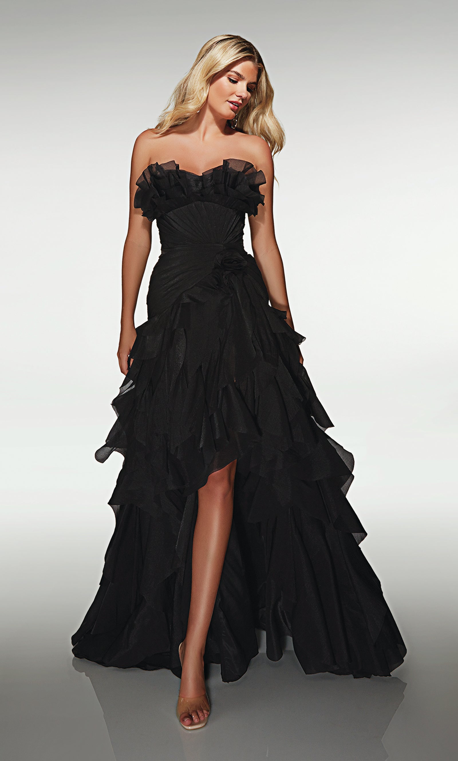 ALYCE Paris 62124 Alyce Long Sweetheart Neckline Ruffles A Line Dress