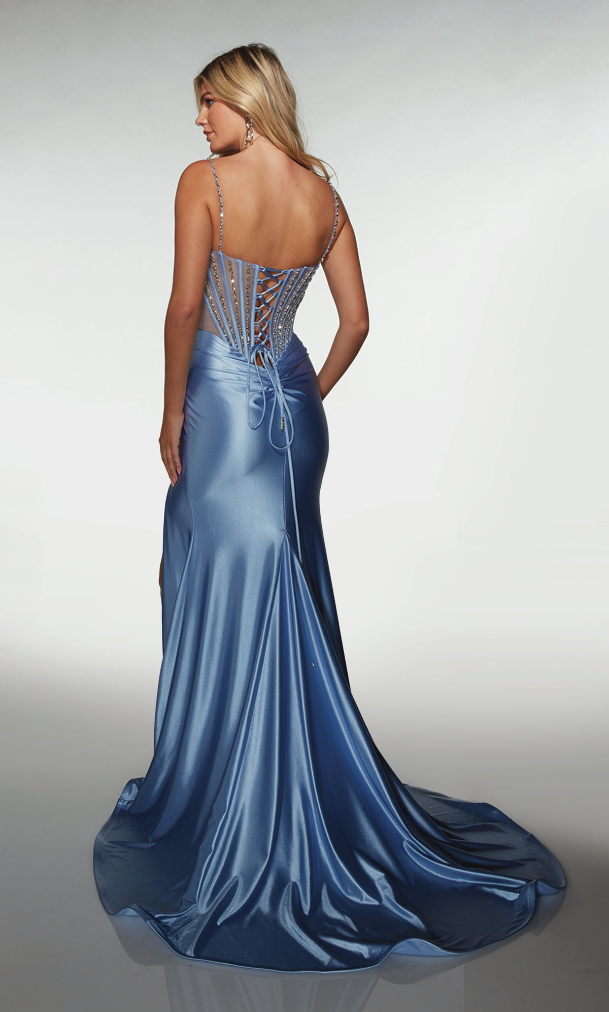 ALYCE Paris 62166 Alyce Long V-neckline Slit Mermaid Dress