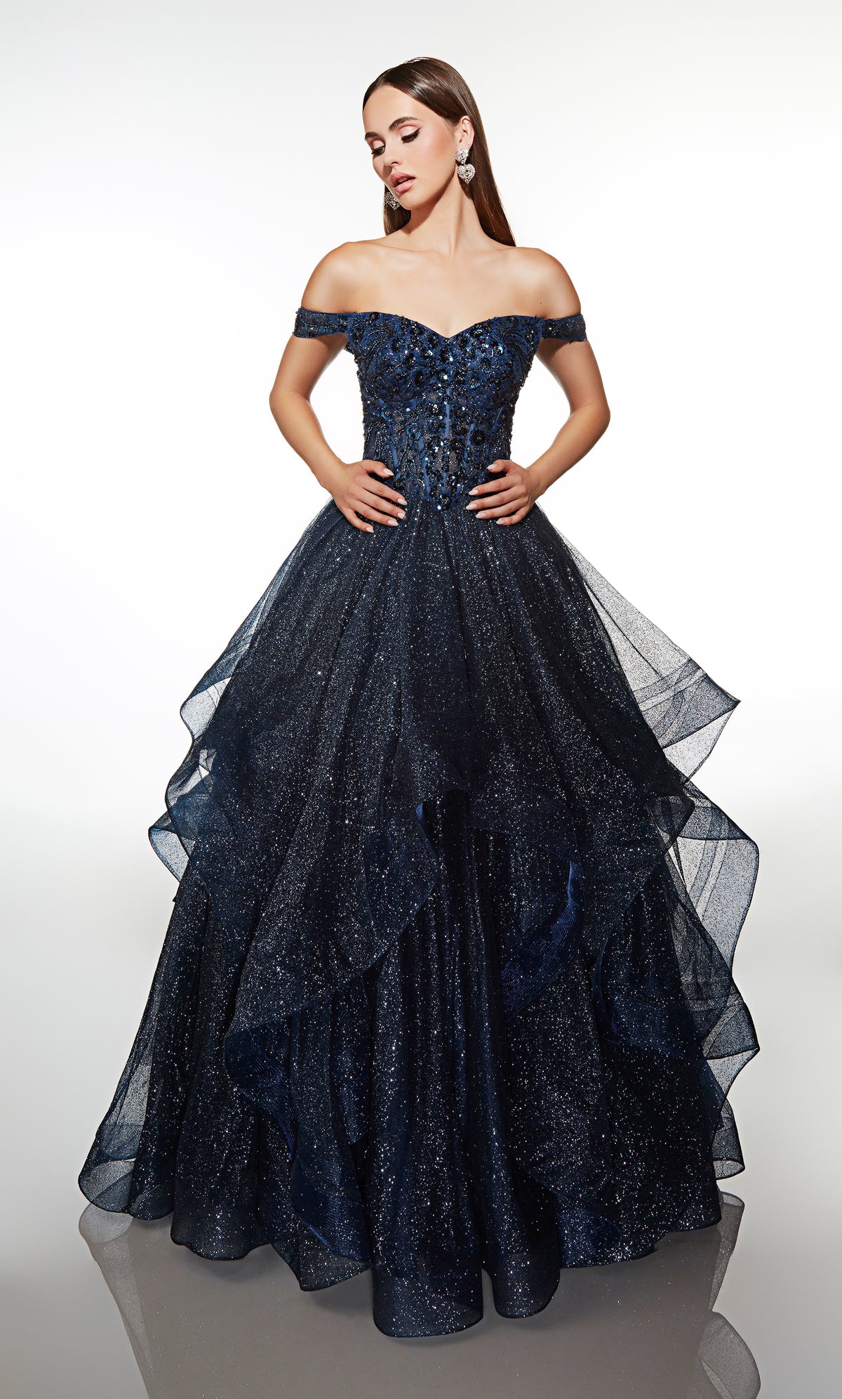 ALYCE Paris 62173 Alyce Long Sweetheart Neckline Shimmery/sparkly Ballgown Dress