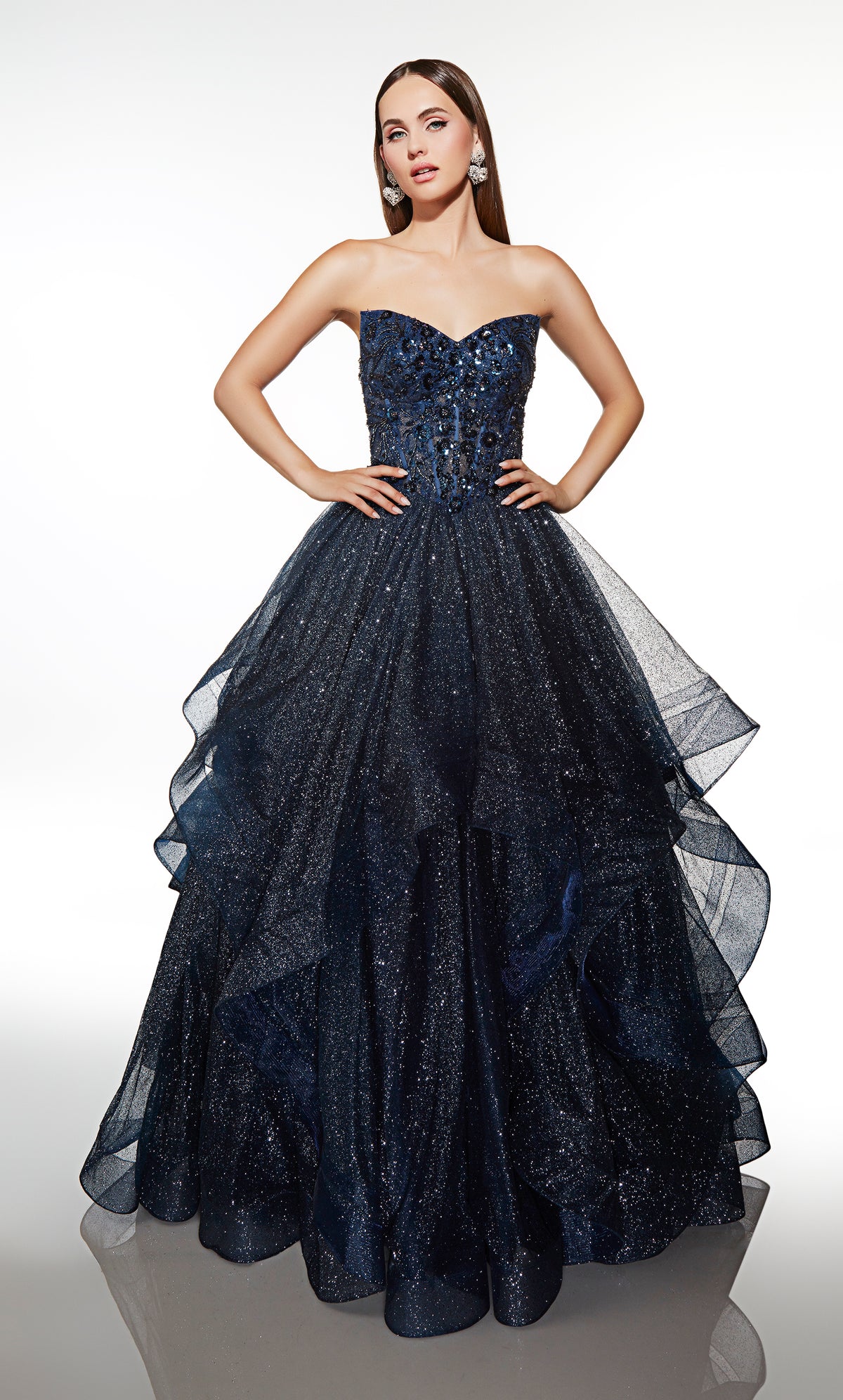 ALYCE Paris 62173 Alyce Long Sweetheart Neckline Shimmery/sparkly Ballgown Dress