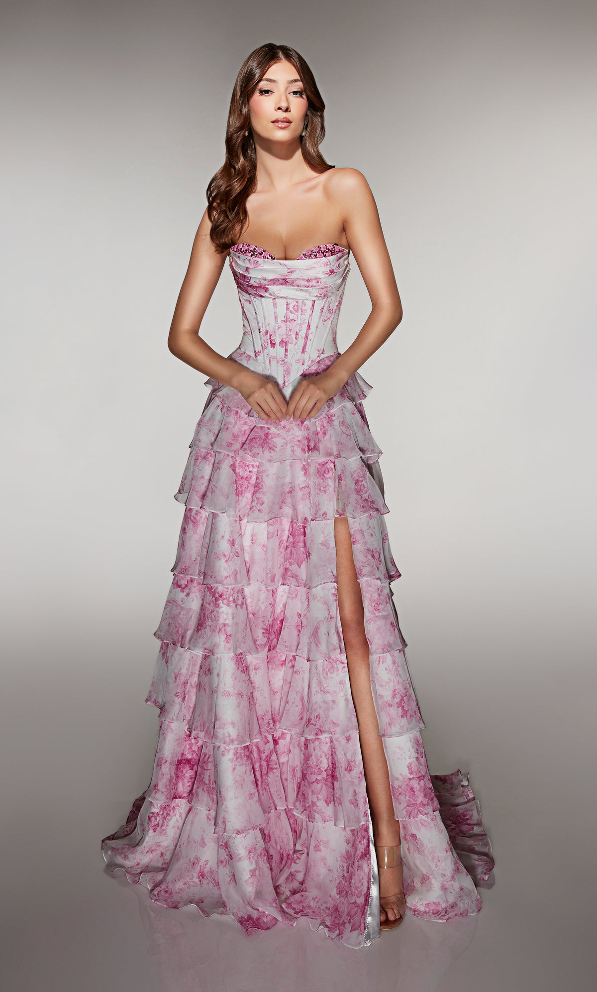 ALYCE Paris 62192 Alyce Long Sweetheart Neckline Ruffles A Line Dress