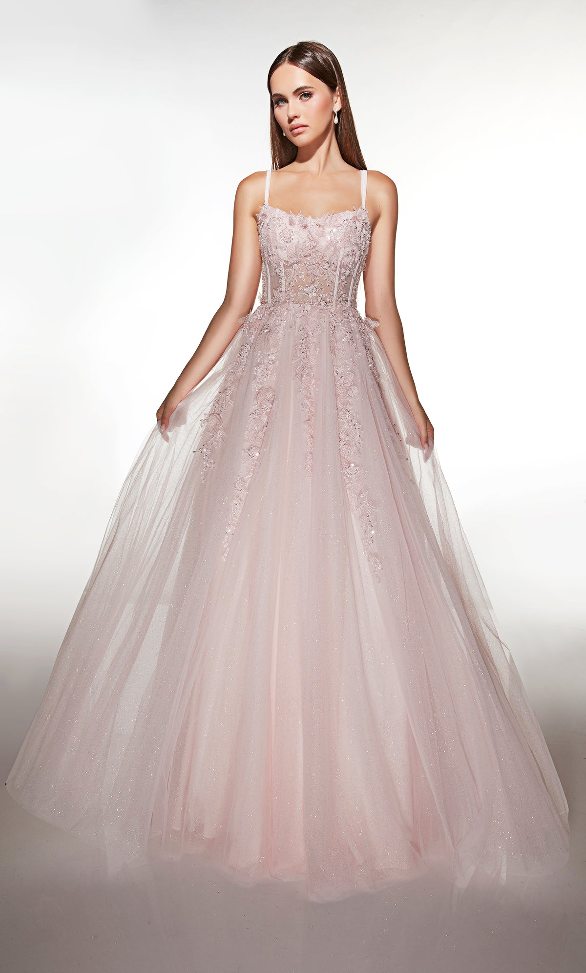 ALYCE Paris 62203 Alyce Long Scoop Neckline Shimmery/sparkly Ballgown Dress