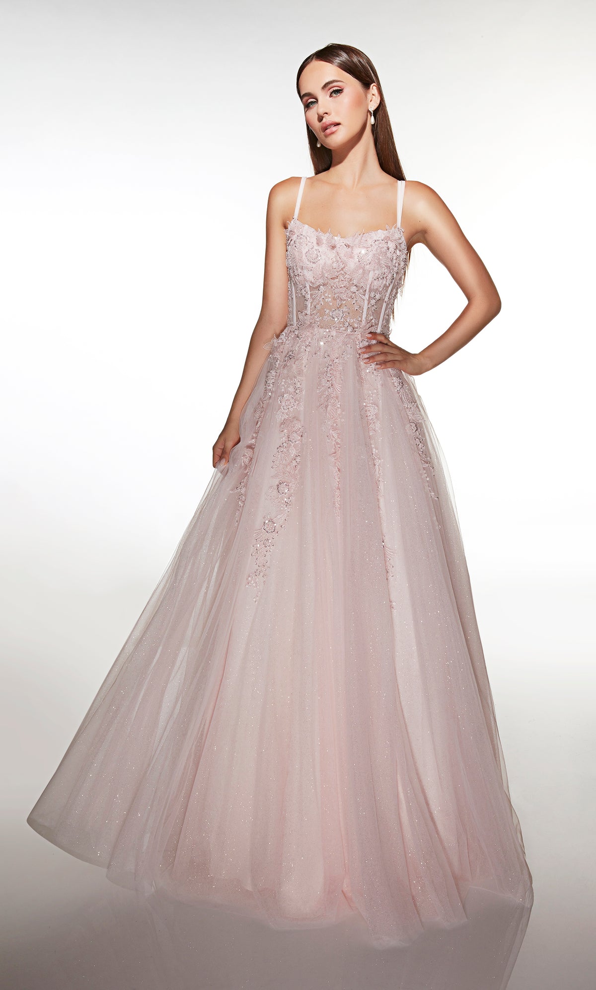 ALYCE Paris 62203 Alyce Long Scoop Neckline Shimmery/sparkly Ballgown Dress